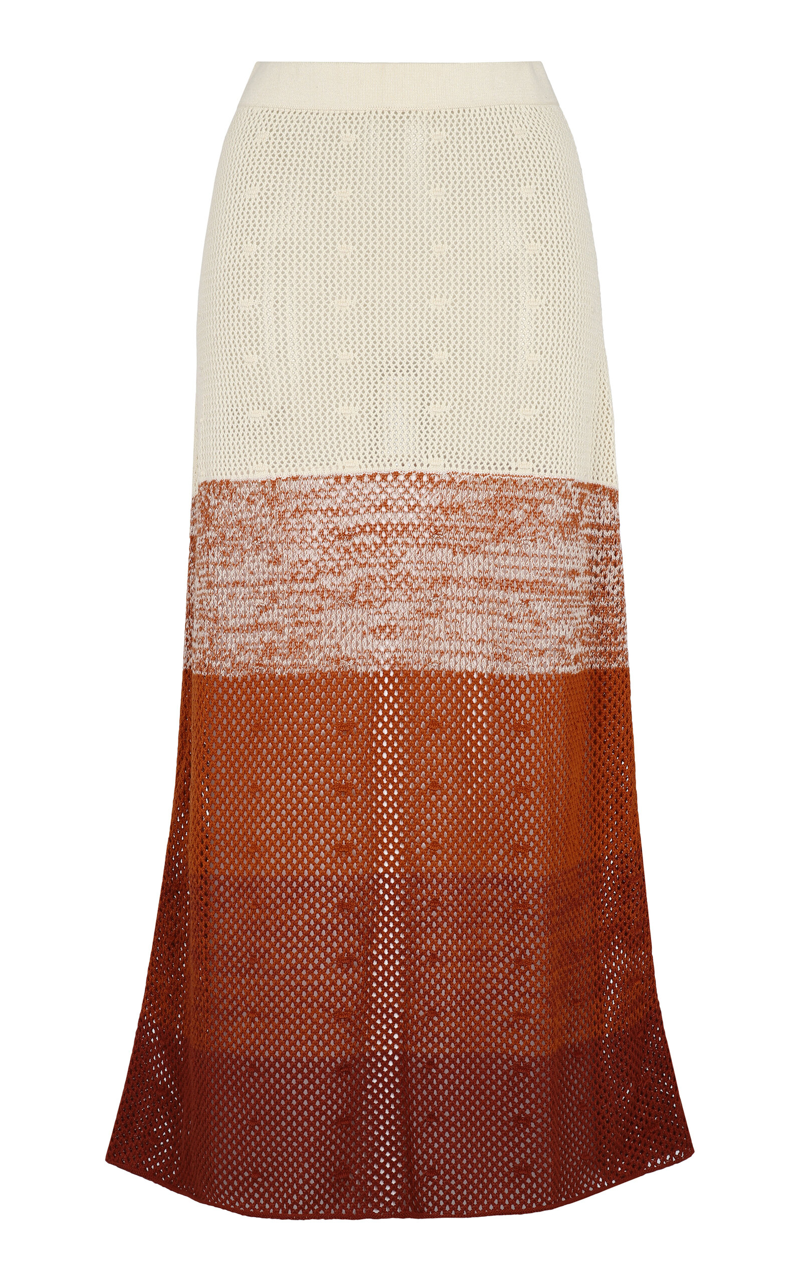 ESCVDO Ofrenda Paneled Cotton Knit Maxi Skirt
