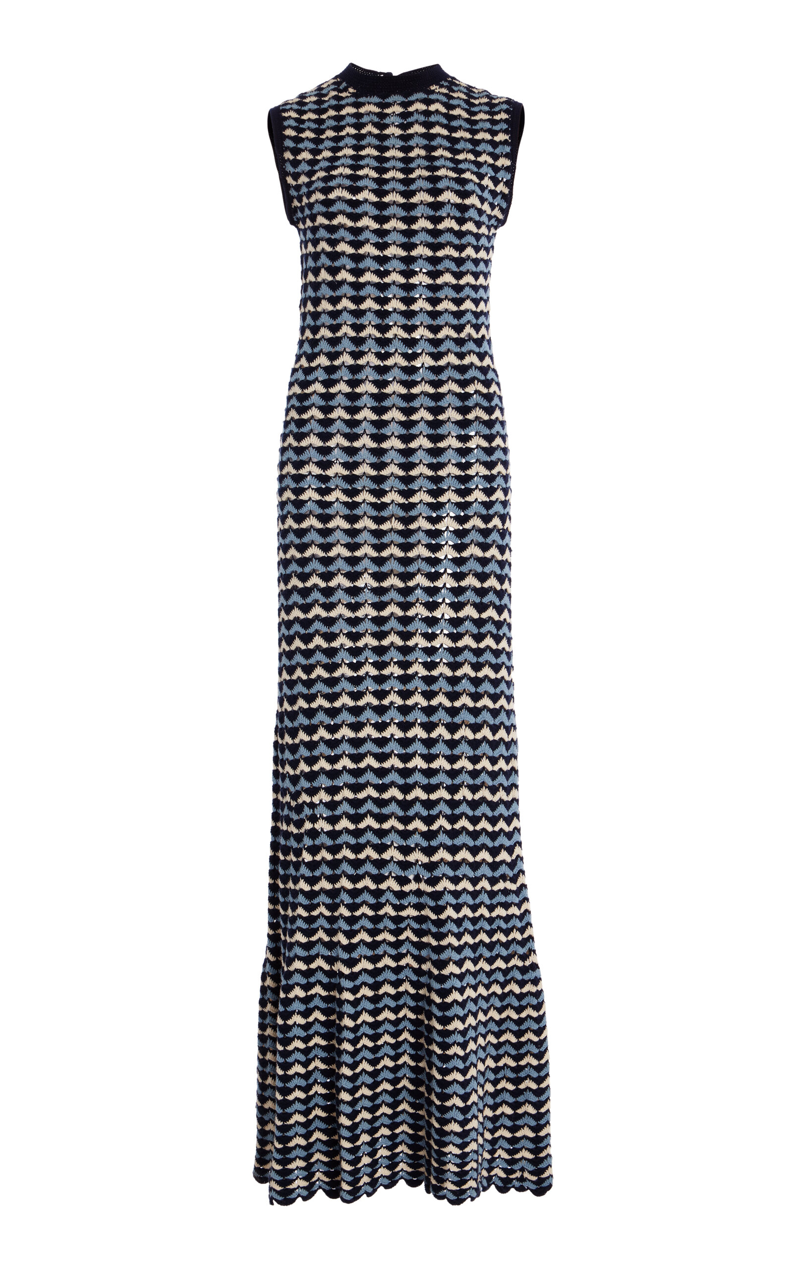 ESCVDO Pacifico Cotton Knit Maxi Dress - Blue