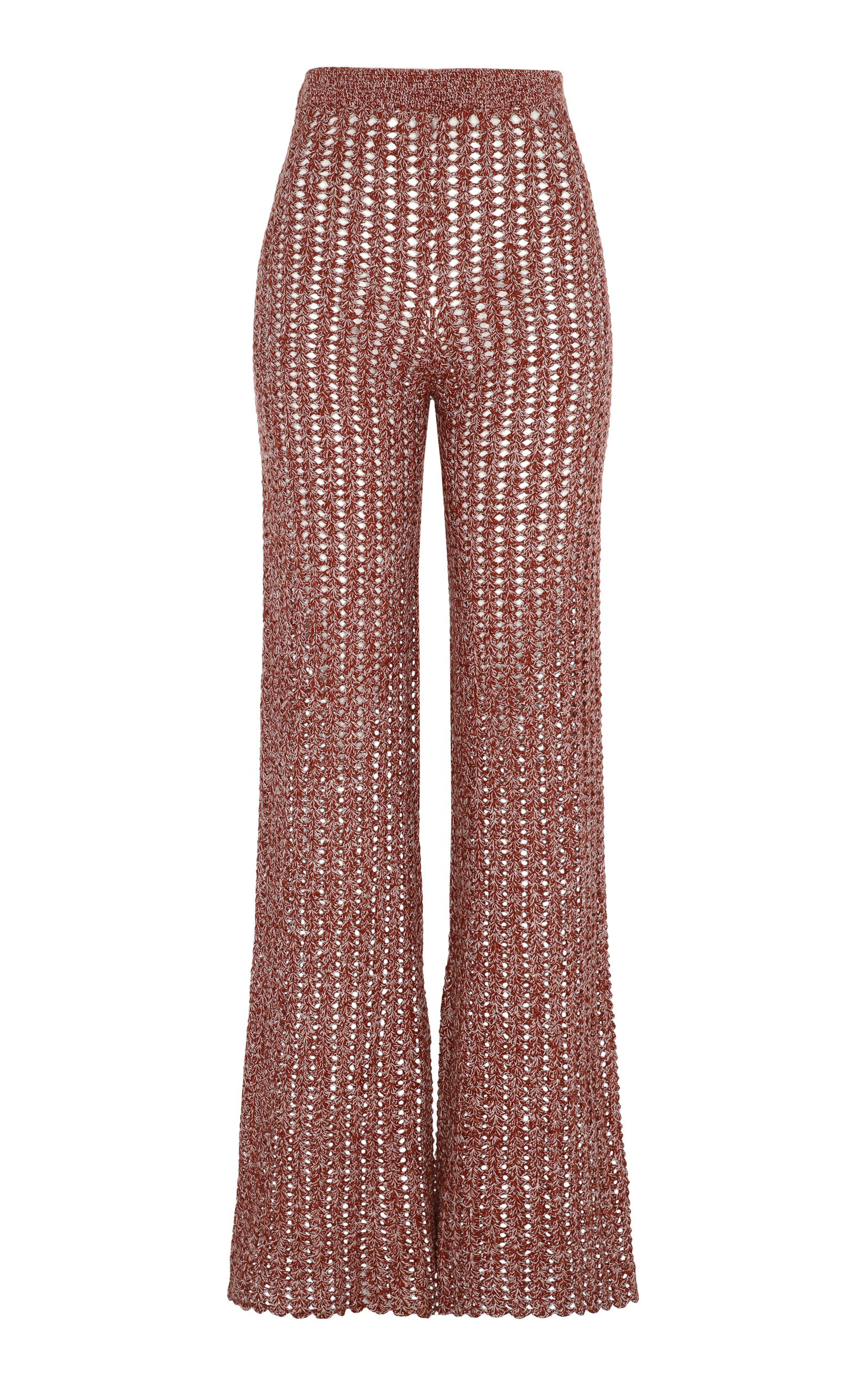 ESCVDO Aija Cotton Crochet Flare Pants