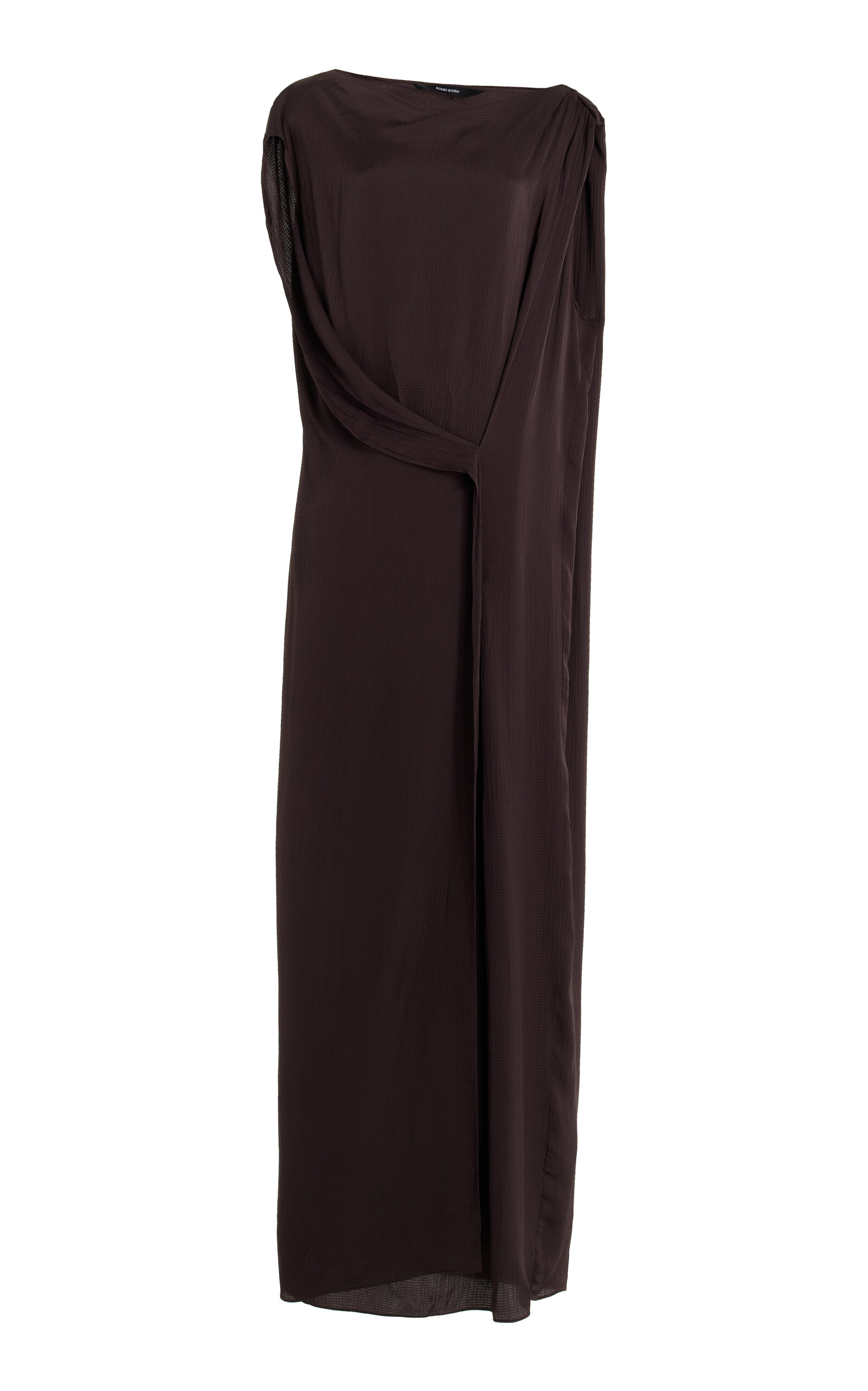 BONDI BORN Ardea Draped Rayon-Jersey Maxi Dress - Brown