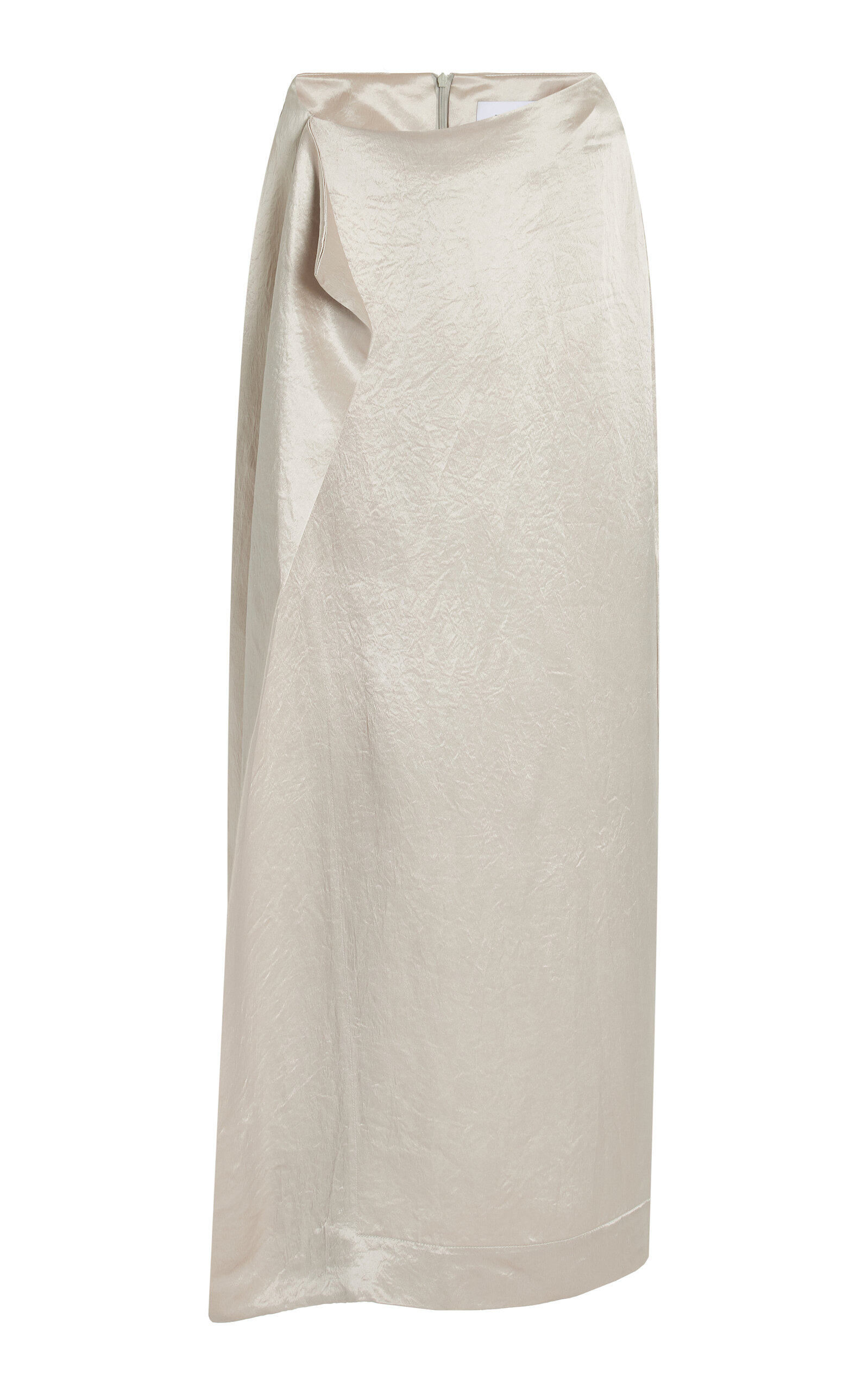 BONDI BORN Kobe Wrapped Satin Maxi Skirt