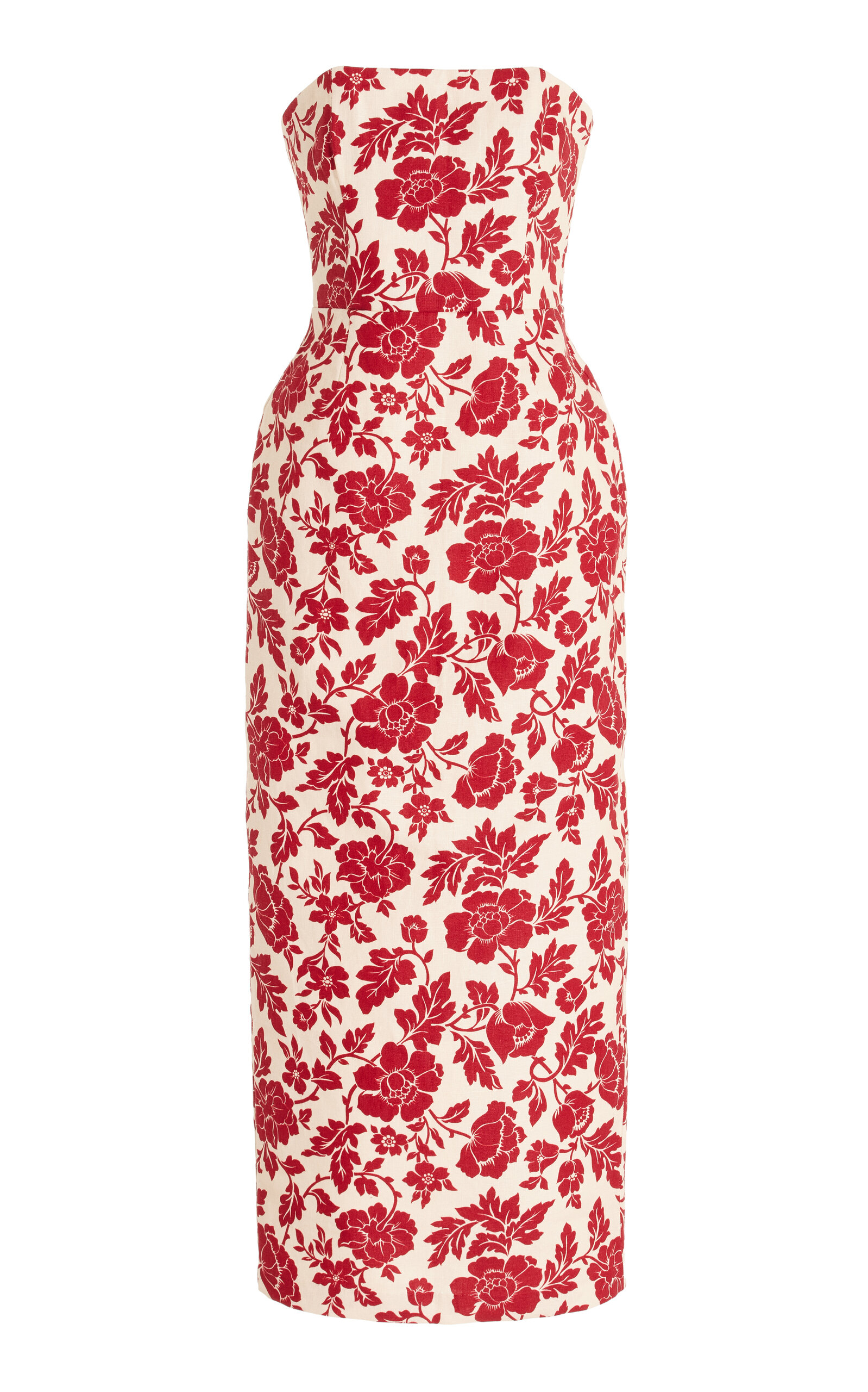 POSSE EXCLUSIVE ROMEO BOW-DETAILED LINEN MIDI DRESS