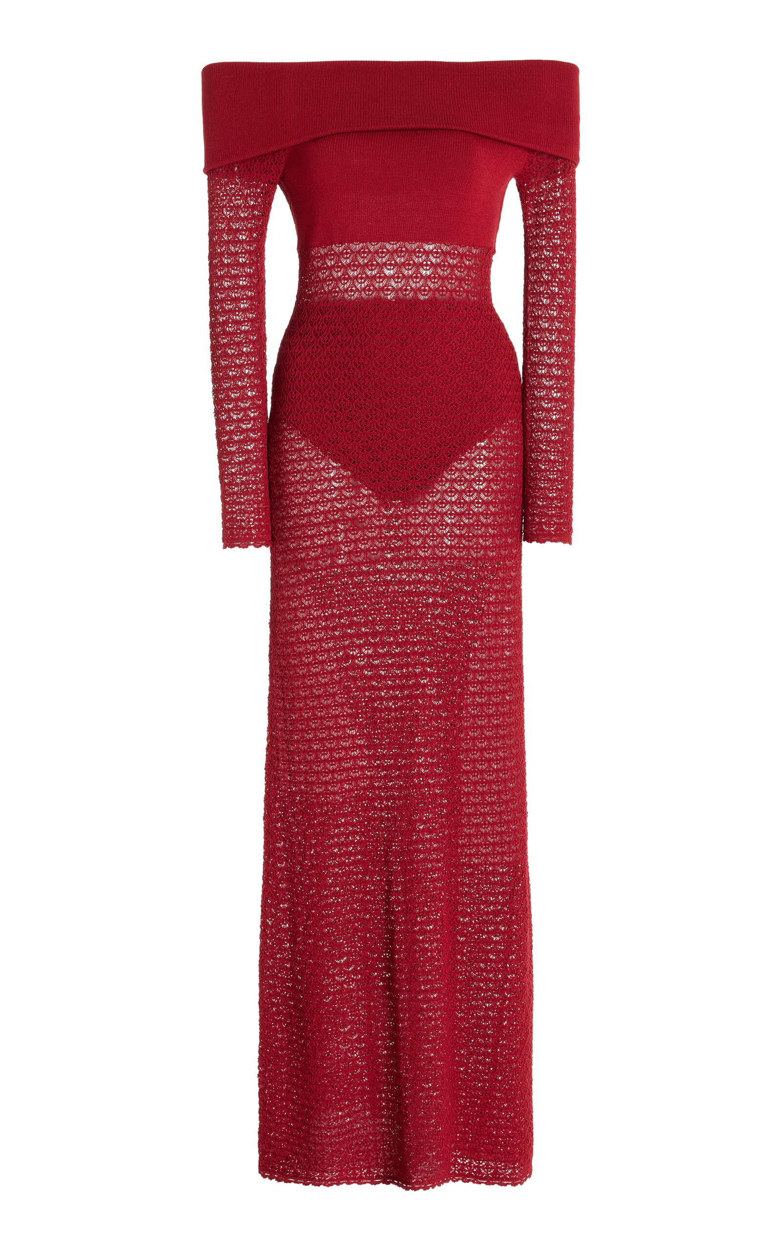 POSSE EXCLUSIVE ROMY KNIT OFF-THE-SHOULDER MAXI DRESS
