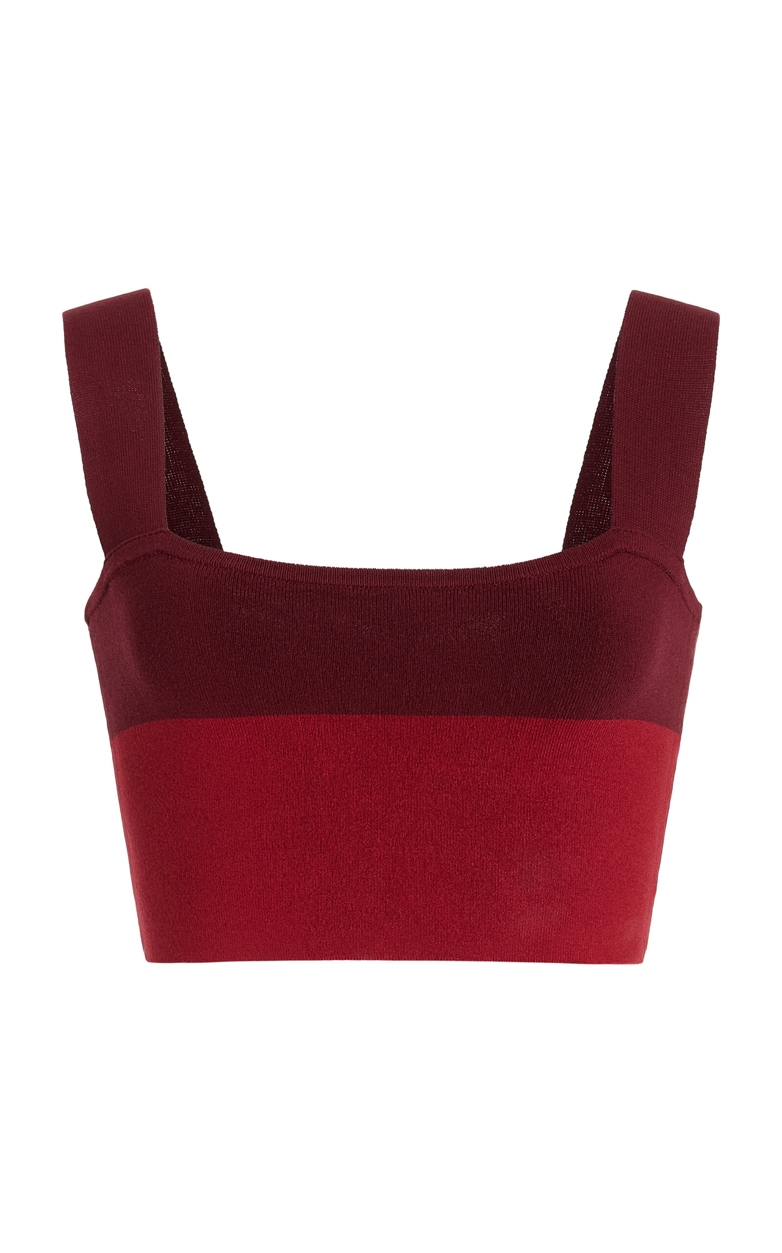 Posse Exclusive Theo Striped Knit Cropped Tank Top - Red