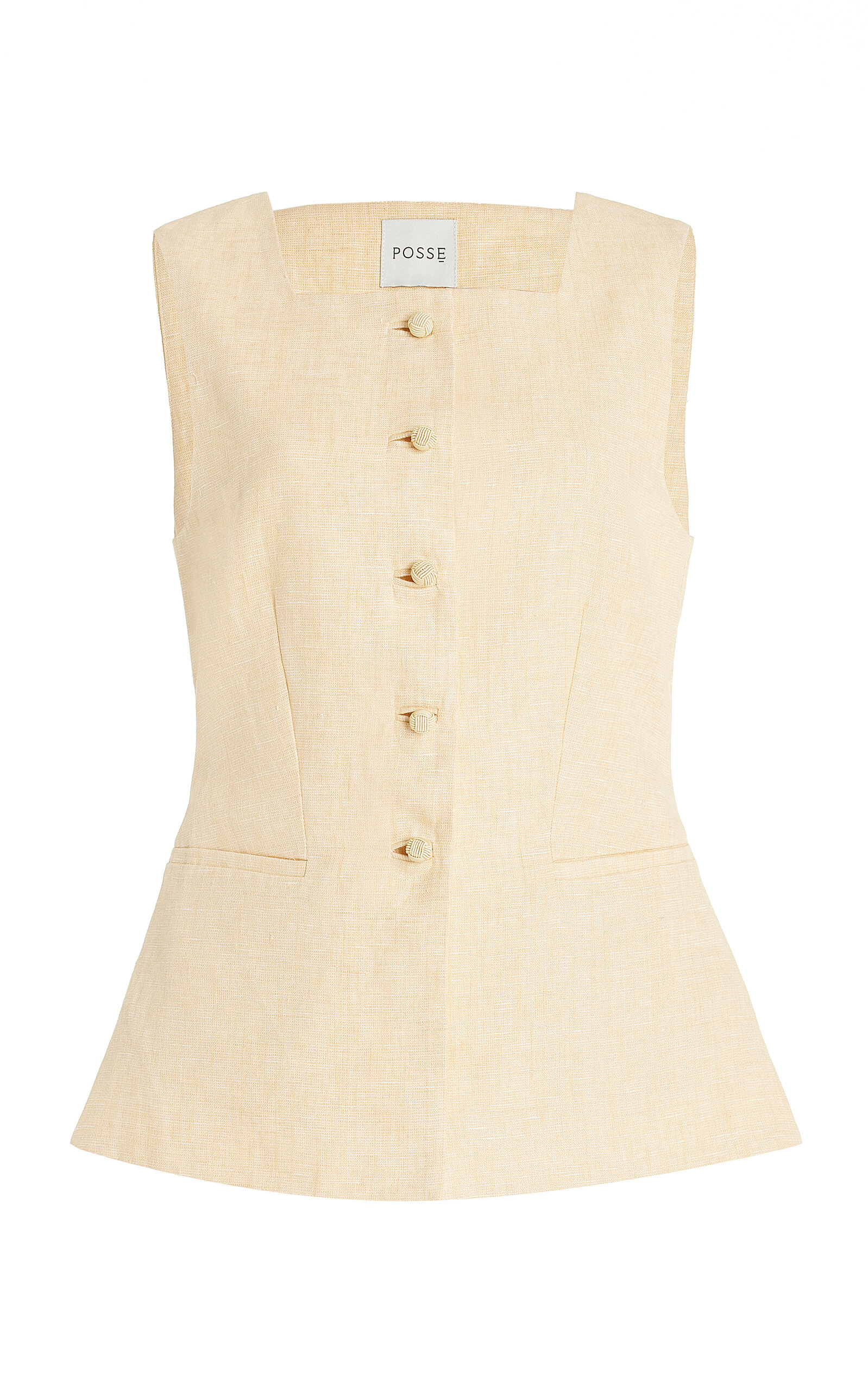 Posse Rio Tailored Linen Vest - Yellow