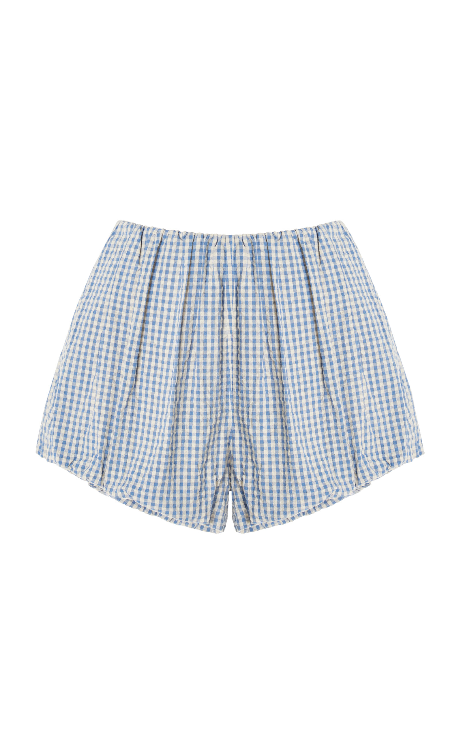 Posse Aurelia Gingham Cotton Bloomer Shorts - Blue - XL