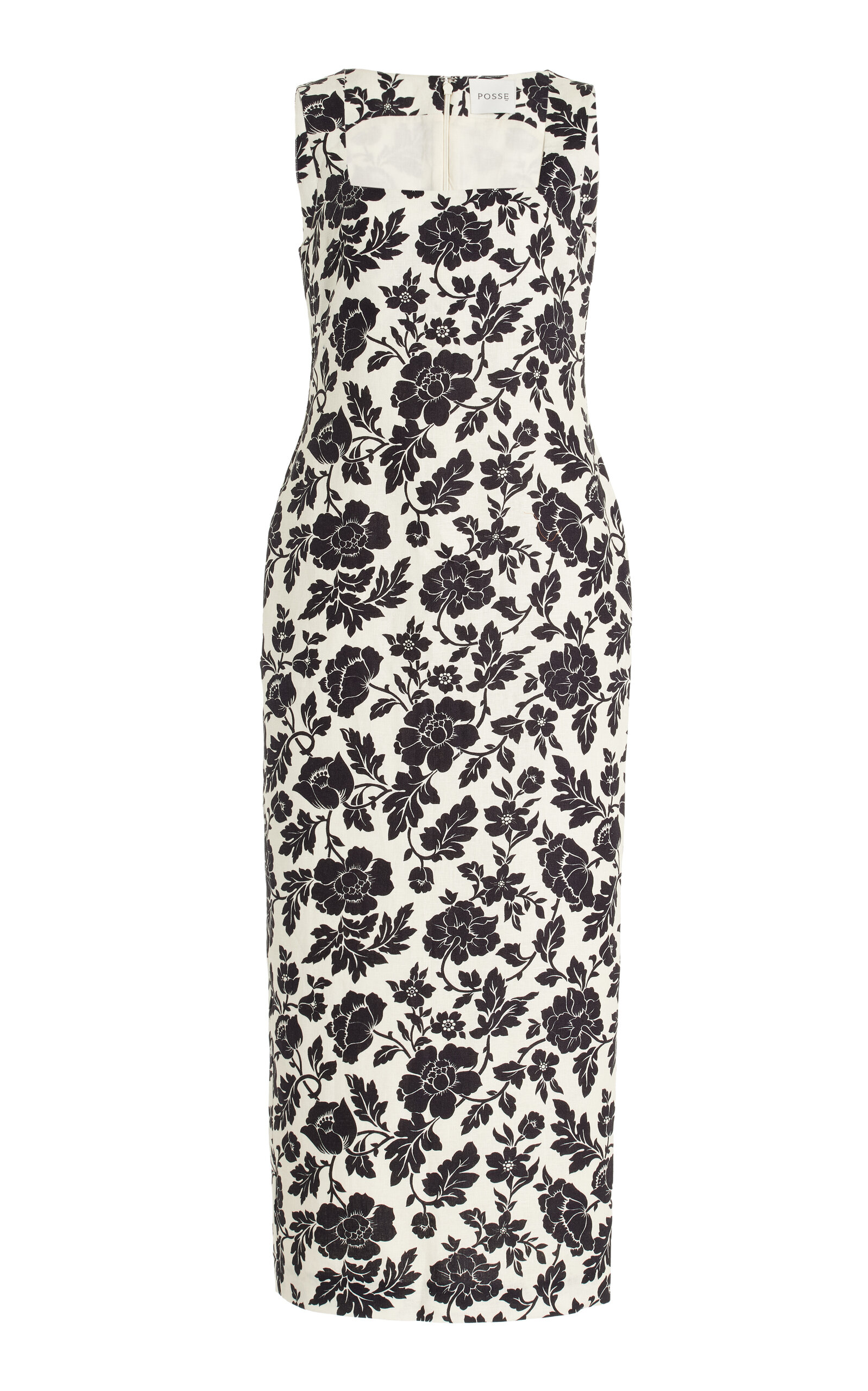 Posse Exclusive Alice Linen Midi Dress - Black - XS