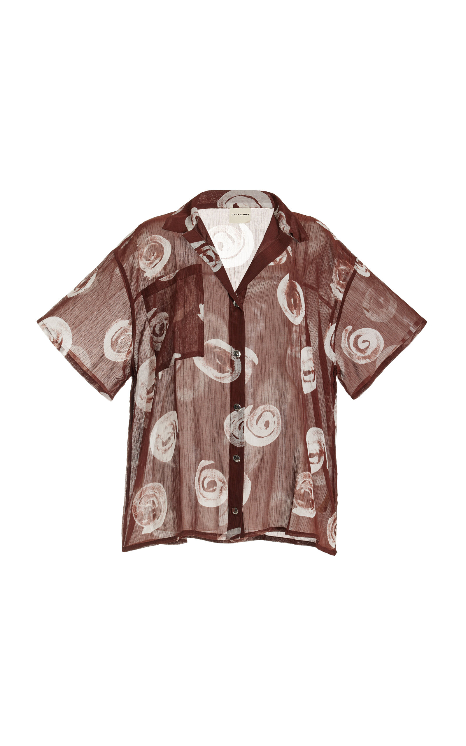 Zulu & Zephyr Sheer Textured Cotton-Blend Shirt