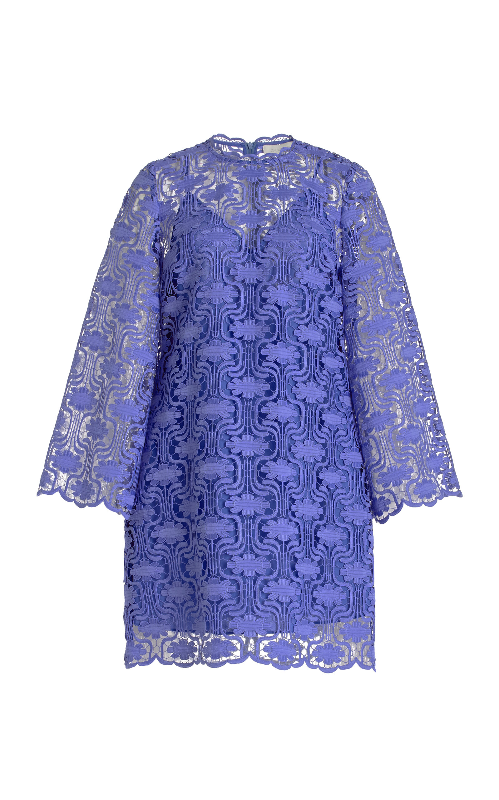 Zimmermann Maxine Guipure Lace Mini Dress In Blue
