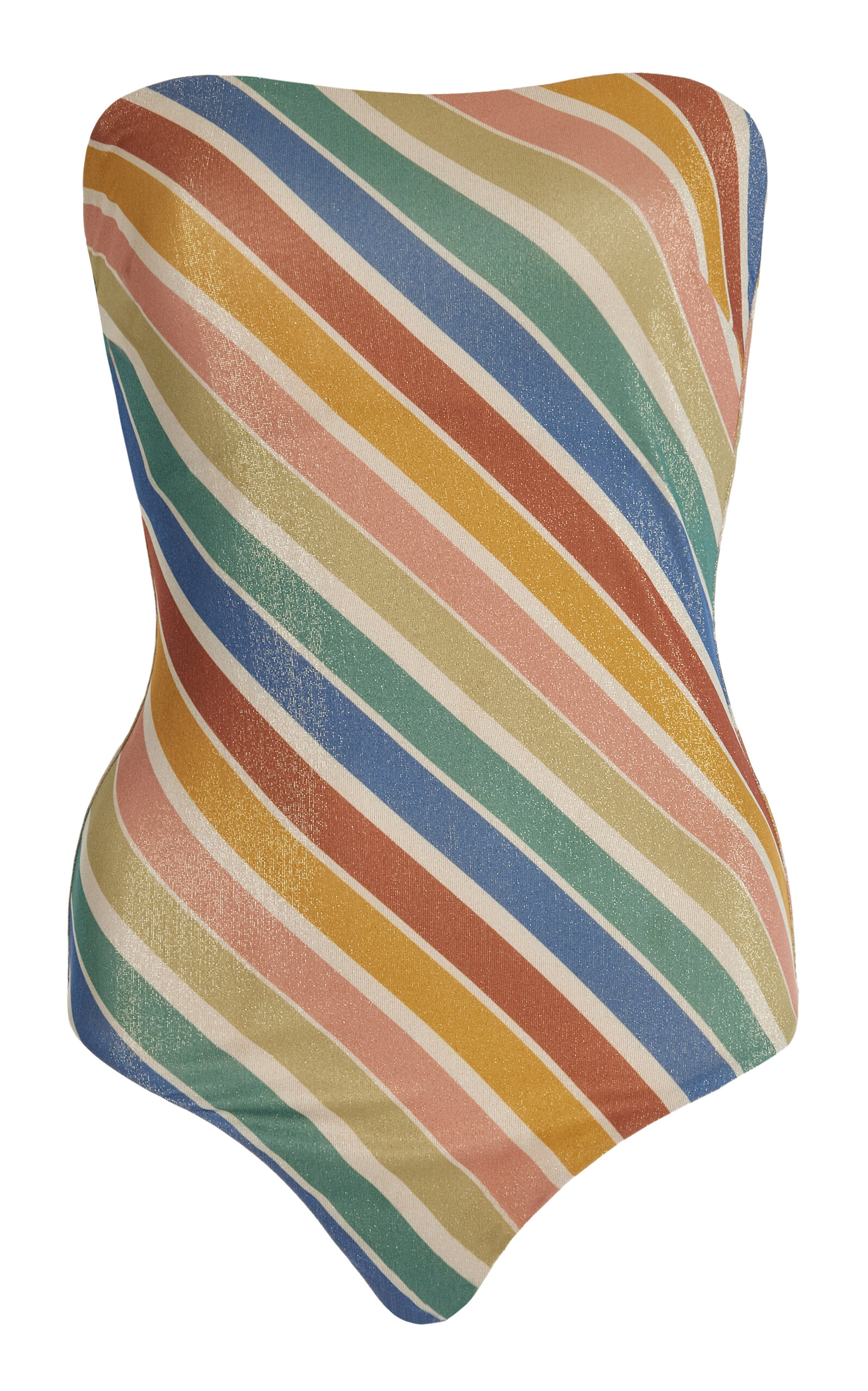 Zimmermann Everley Metallic Stripe One-piece Swimsuit In Multi