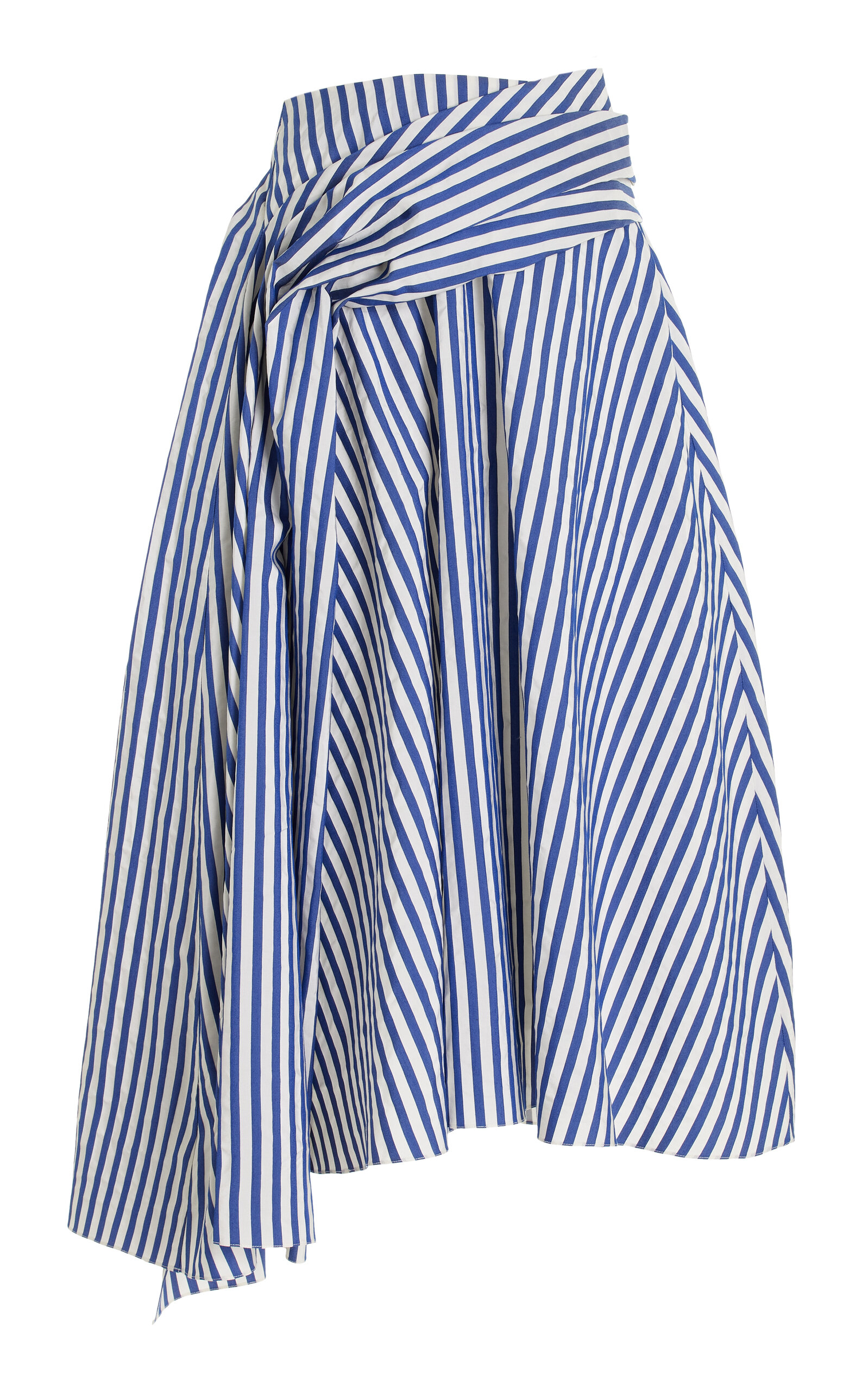 Rosie Assoulin Draped For The Dramatic Striped Midi Skirt In Stripe