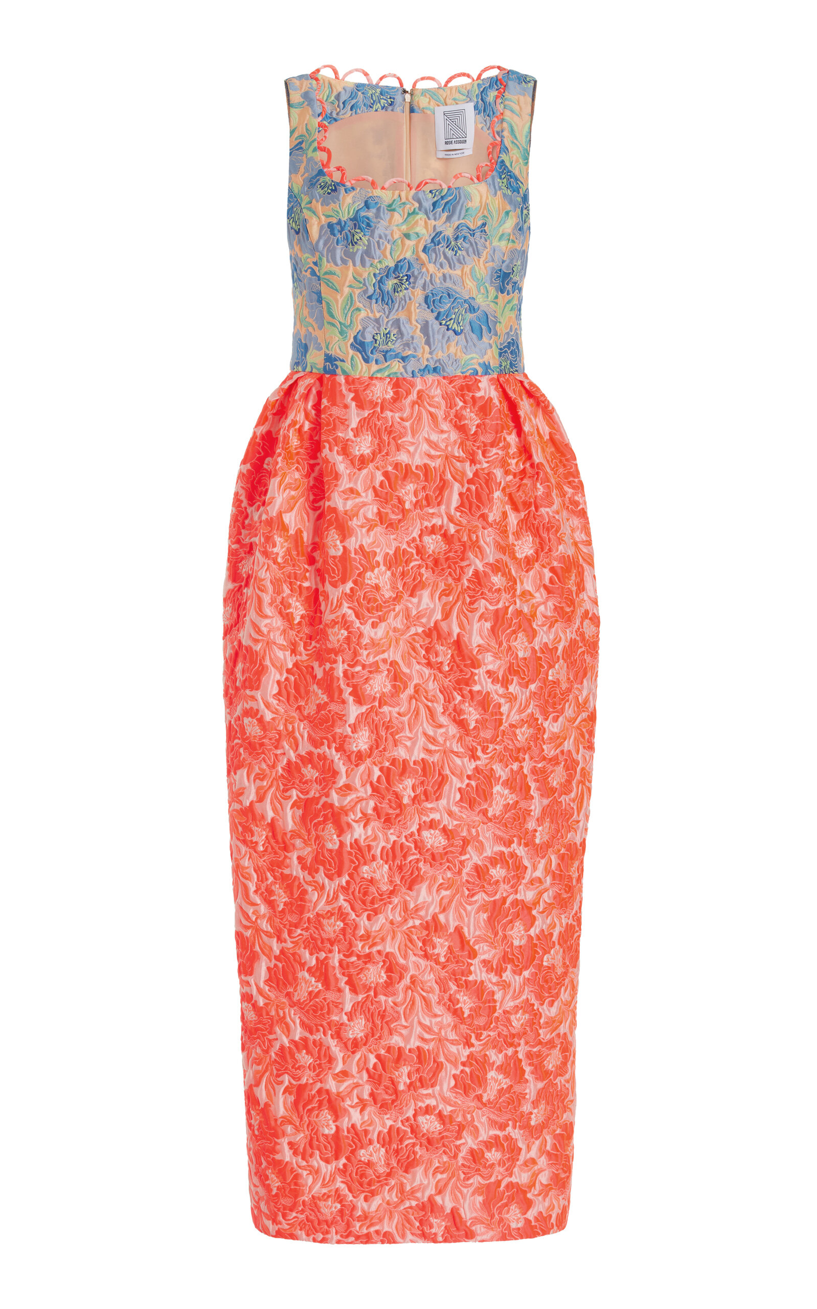 Rosie Assoulin Peg Scoop-neck Midi Dress In Pink