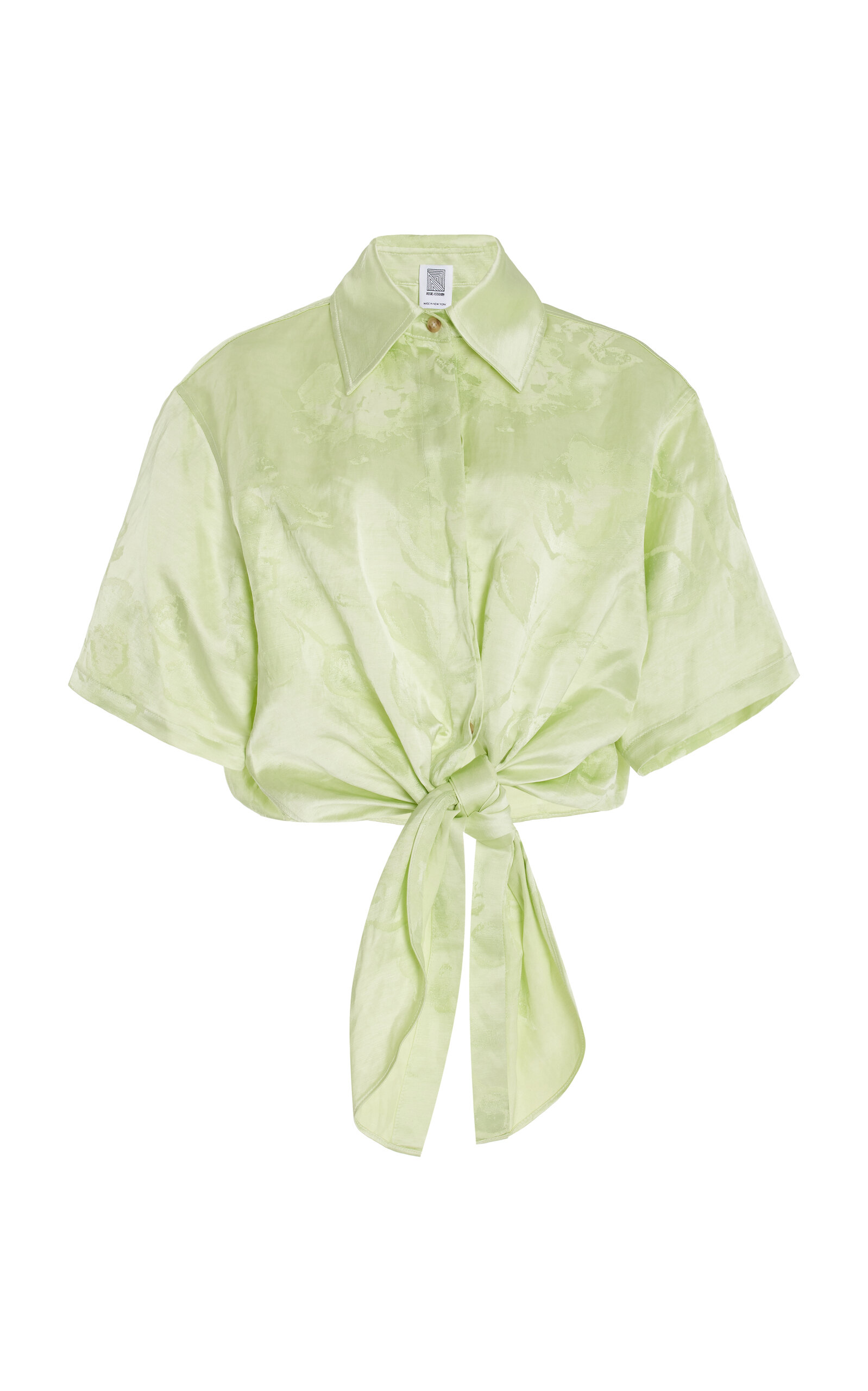 Shop Rosie Assoulin Tie Me Up; Tie Me Button-down Shirt In Green