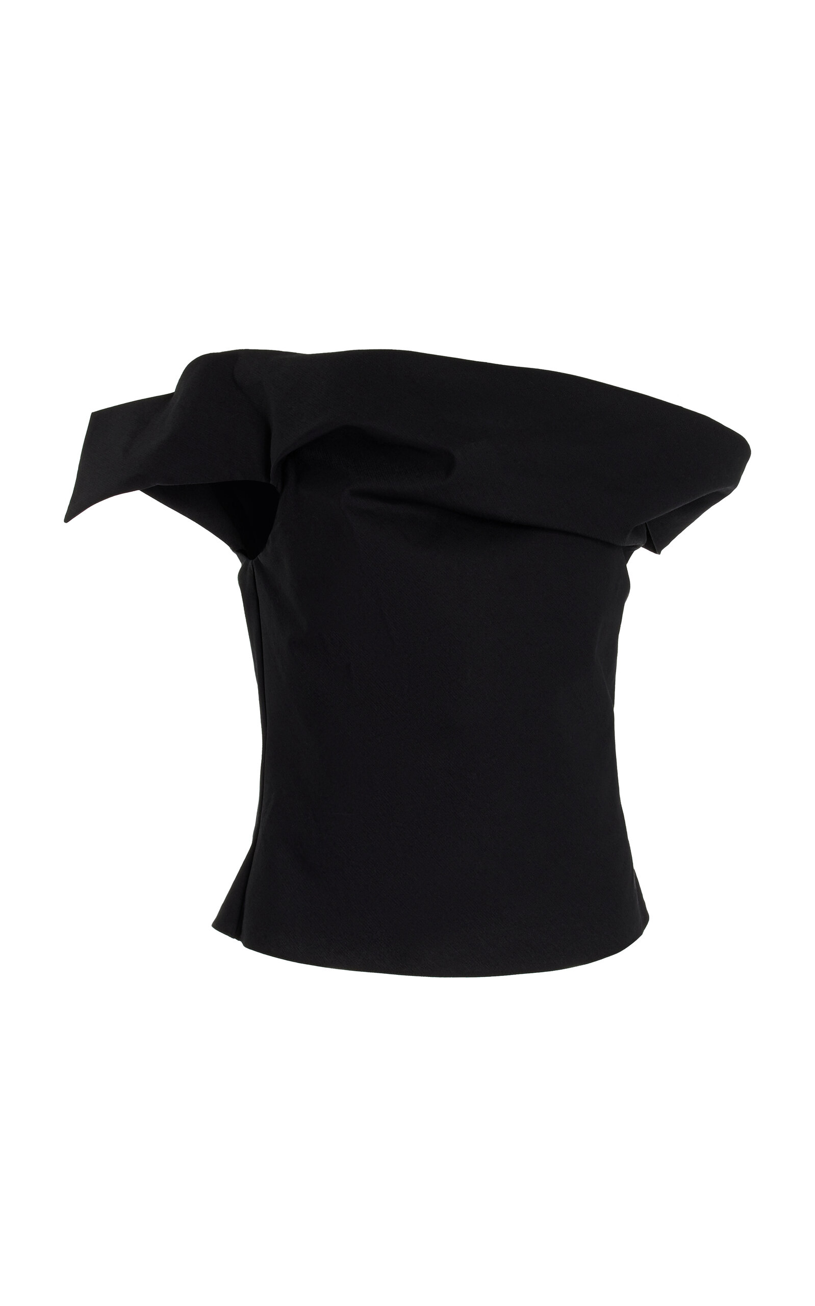 Shop Rosie Assoulin Can't Bare It Off-the-shoulder Cotton Top In Black