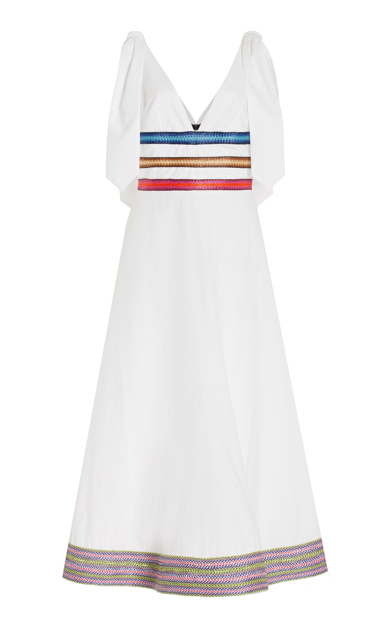 Rosie Assoulin Tie Another Day Striped Cotton Midi Dress