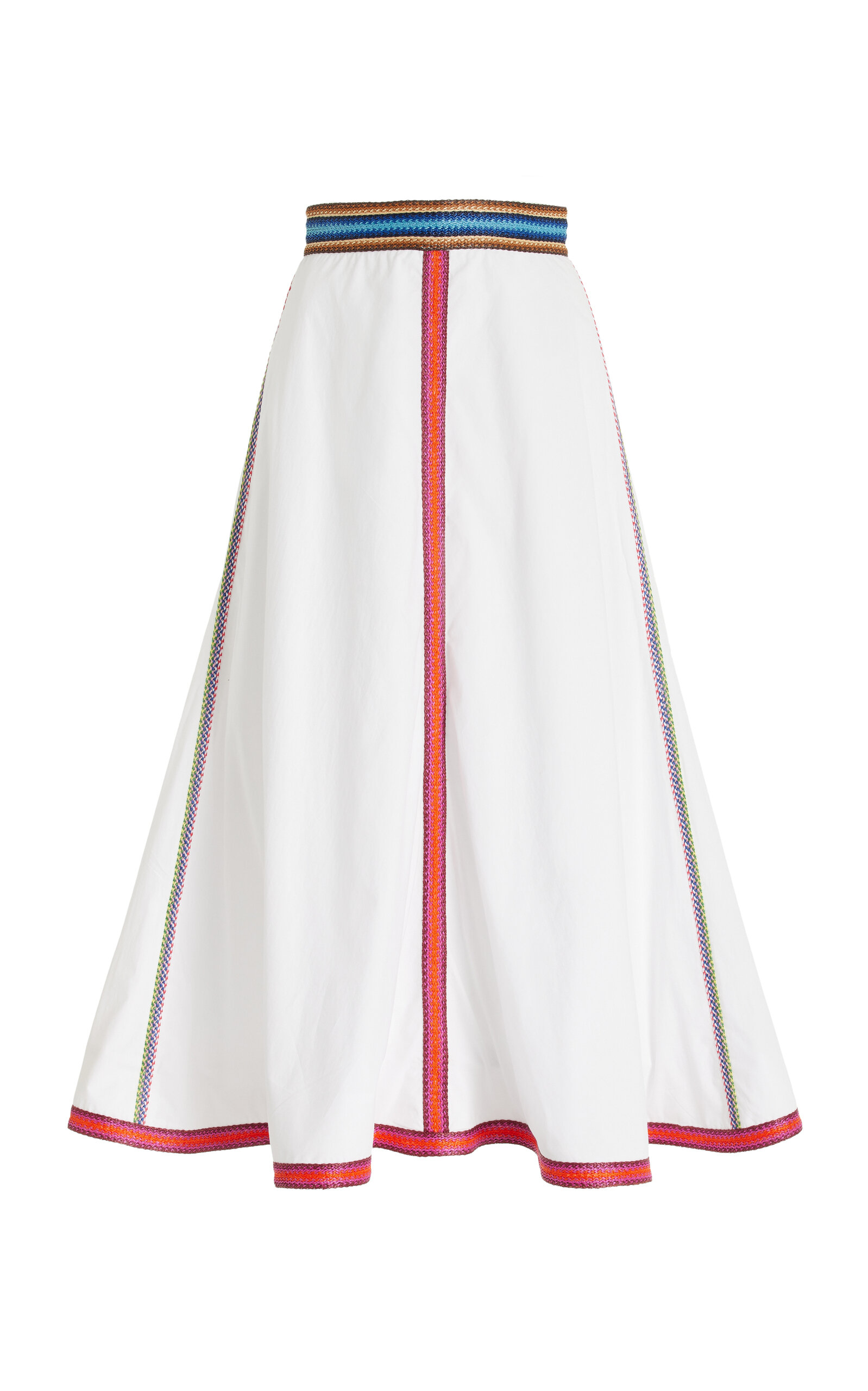 Rosie Assoulin Quartered Cotton A-line Midi Skirt In White