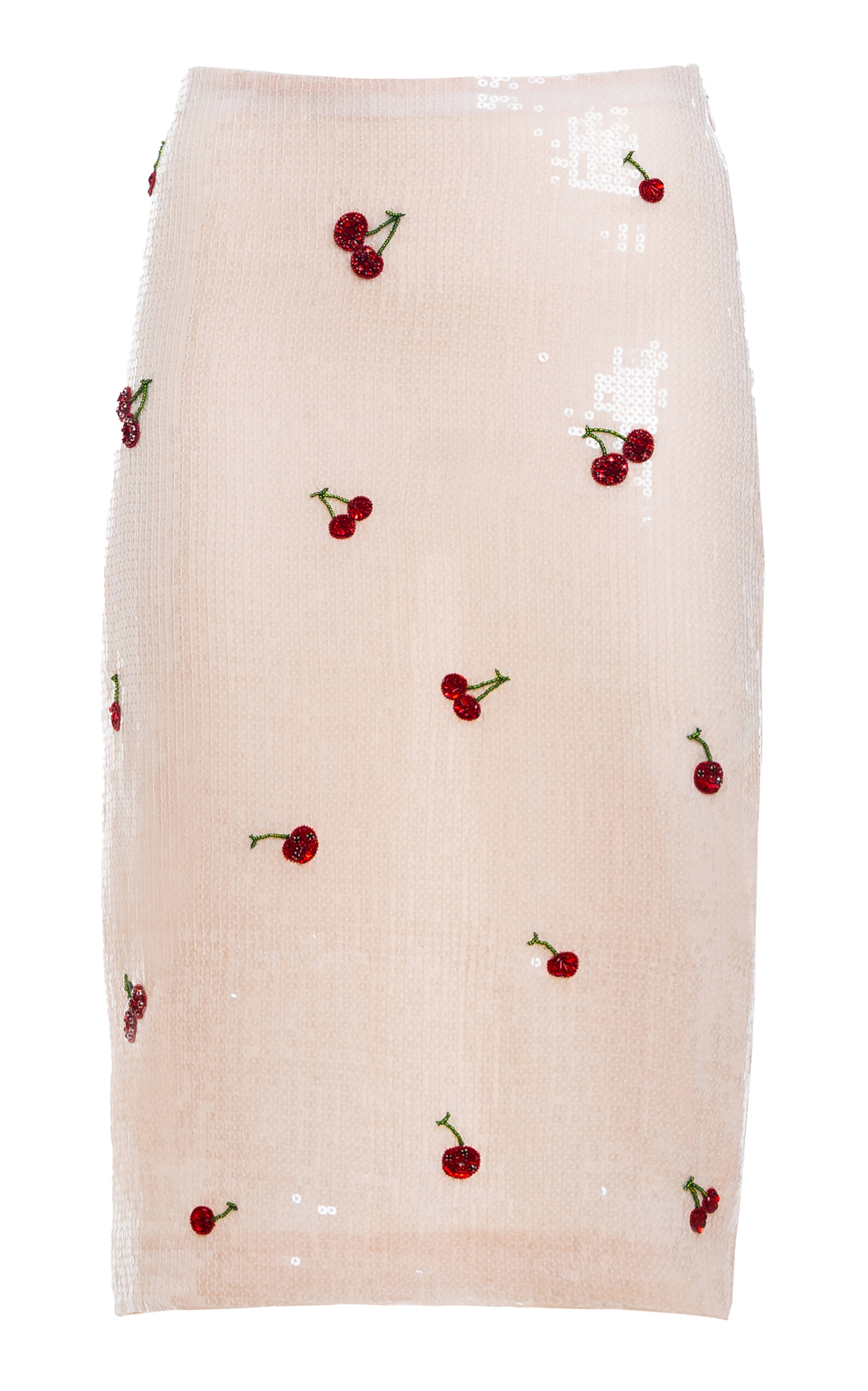 DES_PHEMMES Cherry-Sequined Midi Skirt
