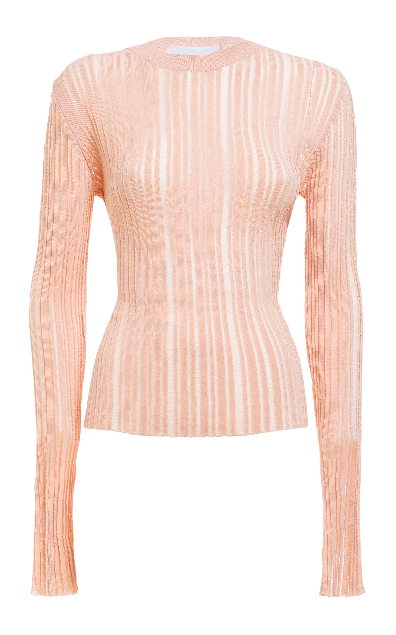 DES_PHEMMES Open-Back Ribbed-Knit Top