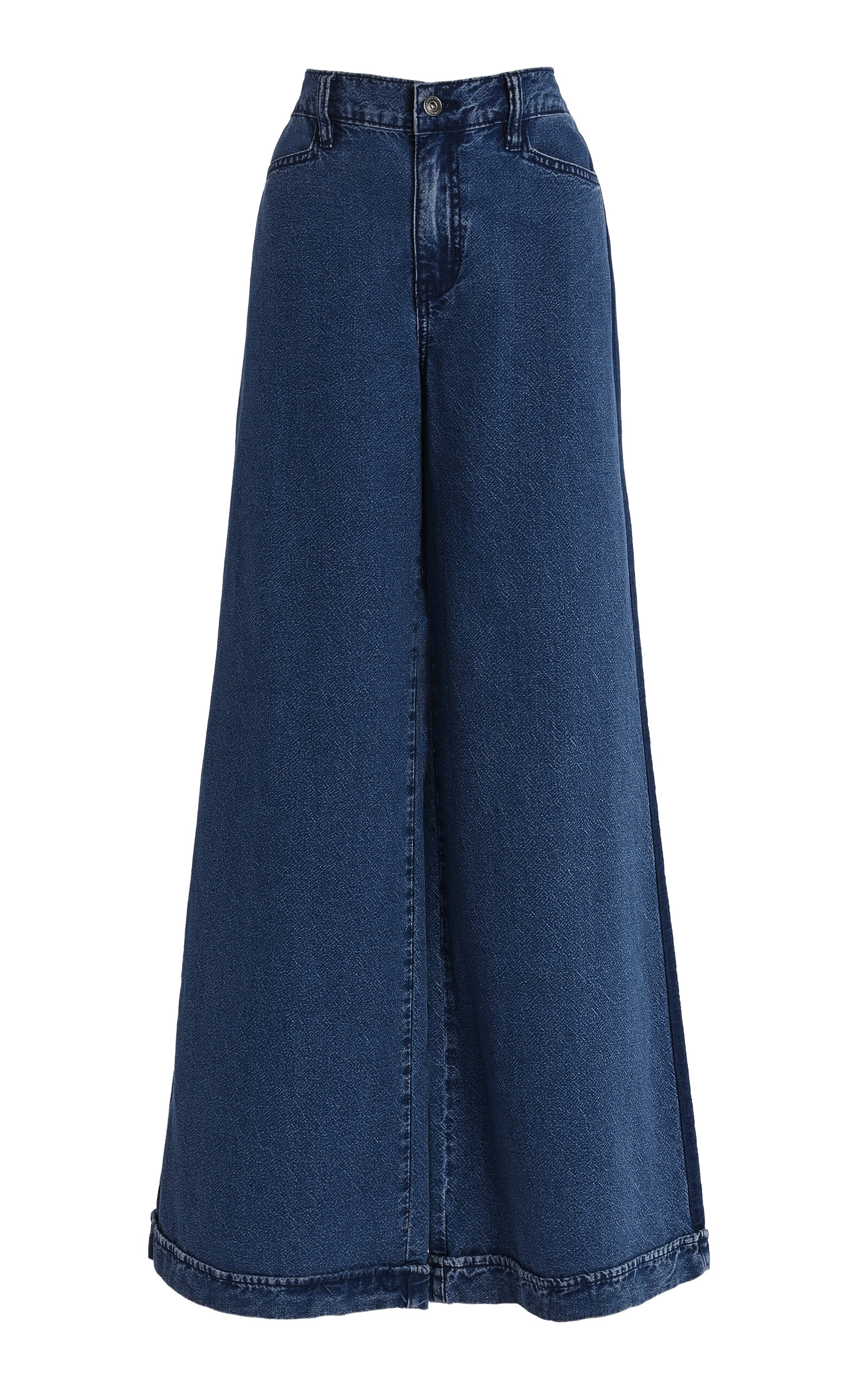 Outland Denim Leigh Rigid Mid-Rise Wide-Leg Long Jeans