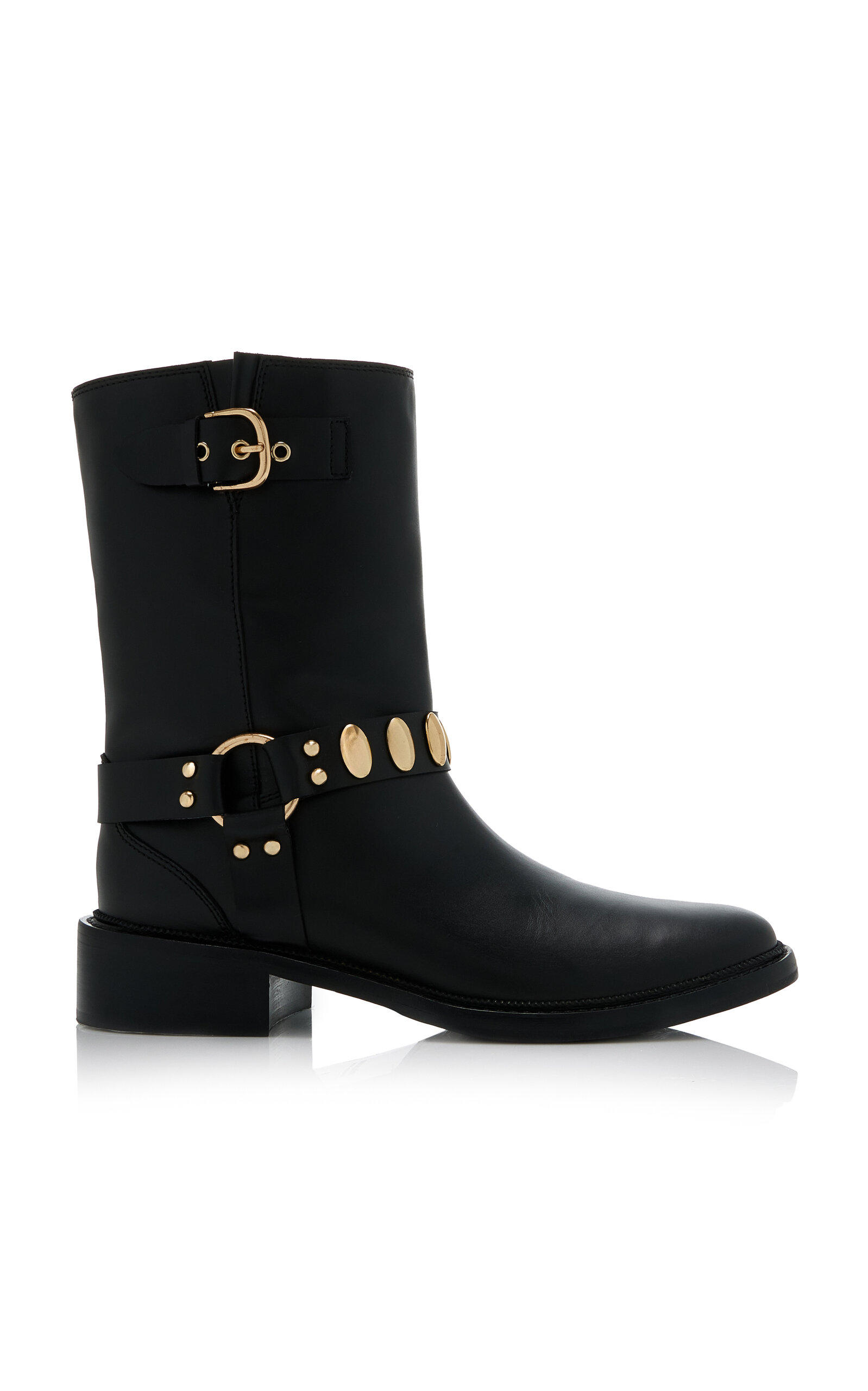 Freda Salvador Aeri Leather Moto Boots - Black