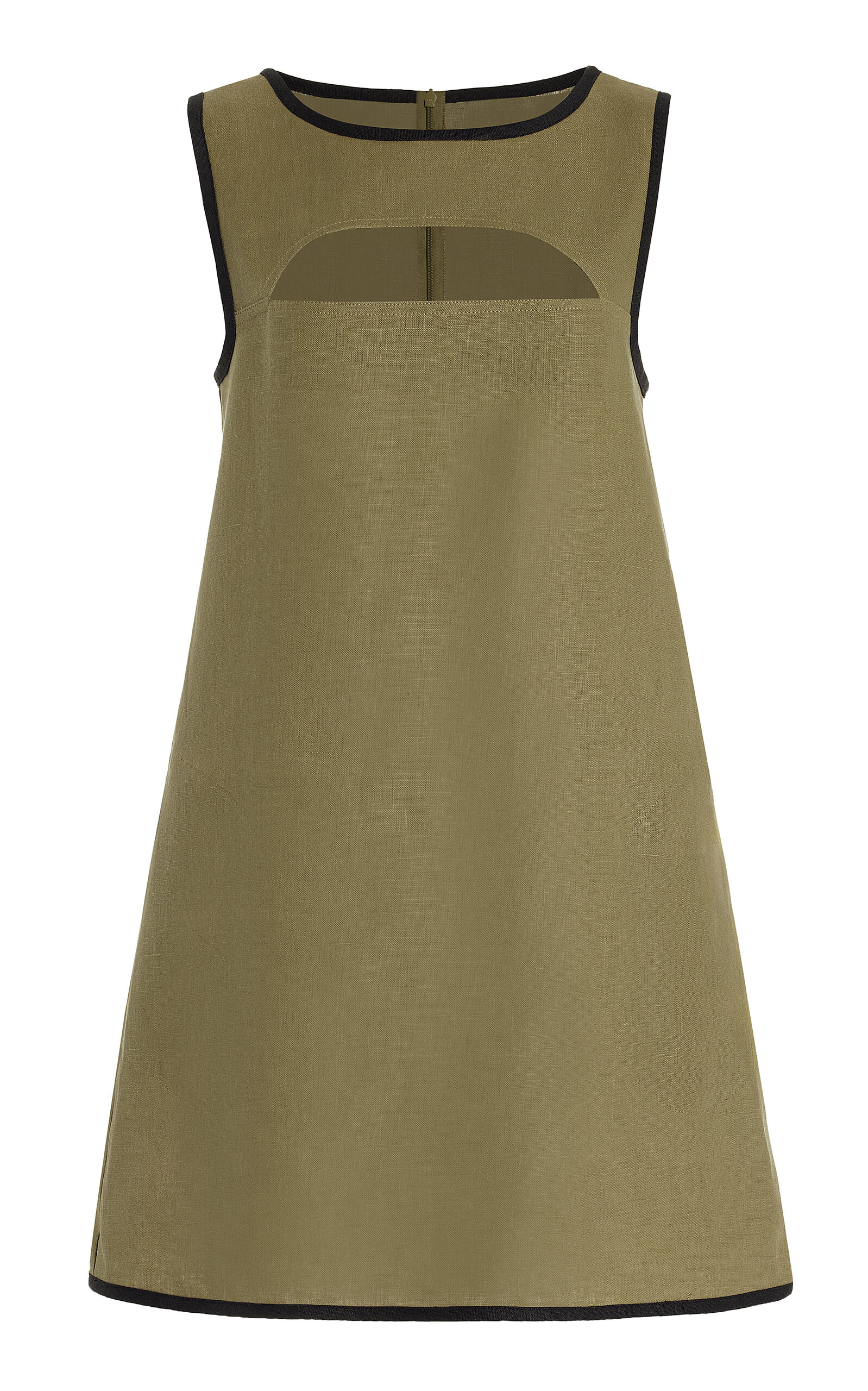 Bound Cutout Linen Mini Shift Dress