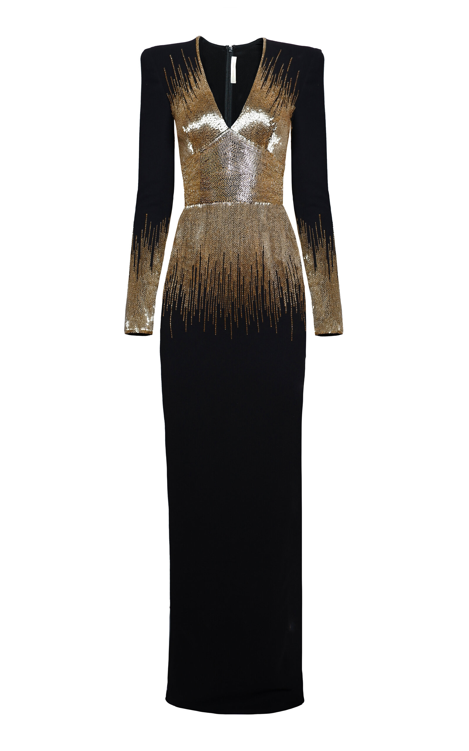 Embellished Crepe Column Gown