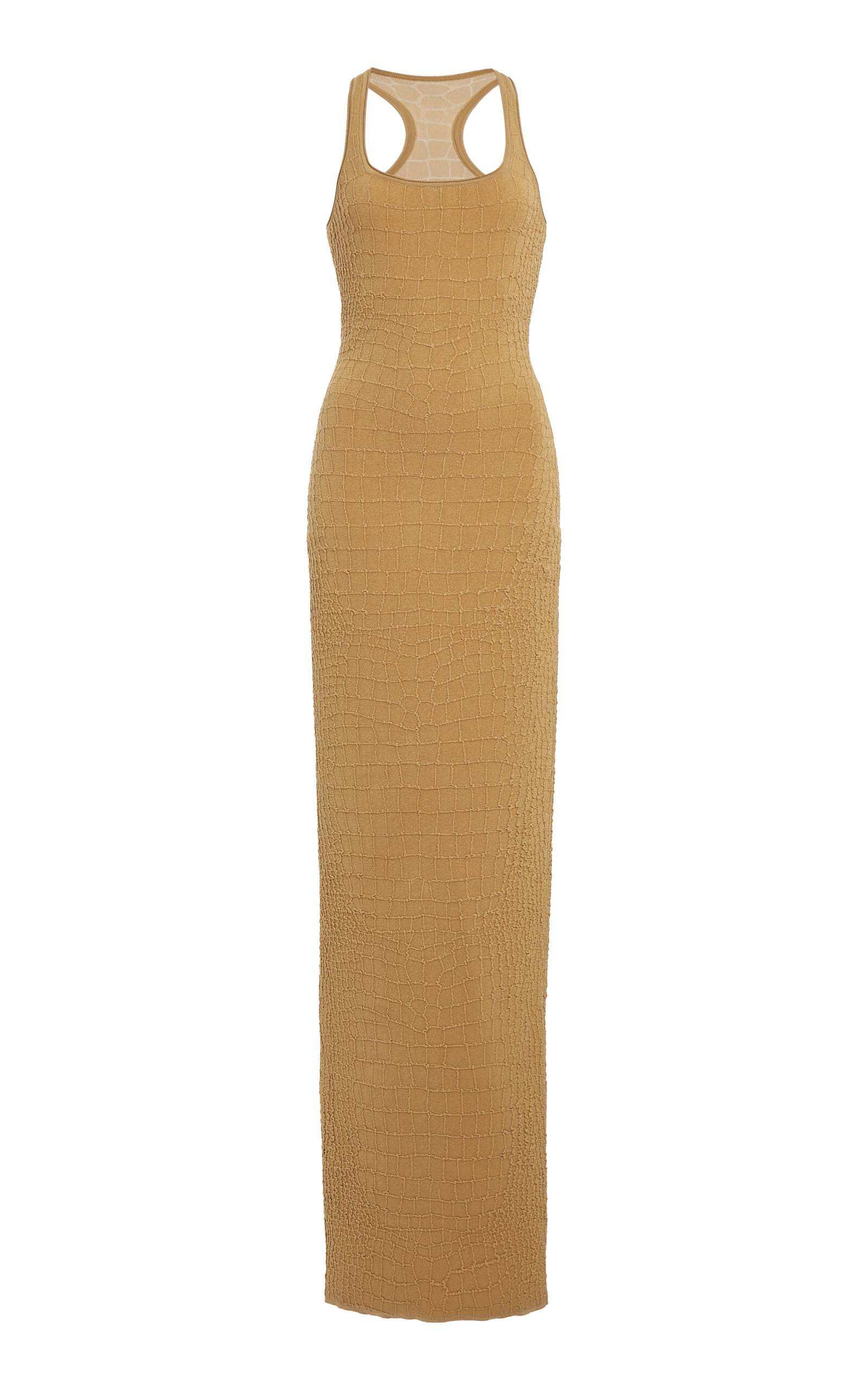 Jacquemus Scala Croc-knit Maxi Tank Dress In Neutral