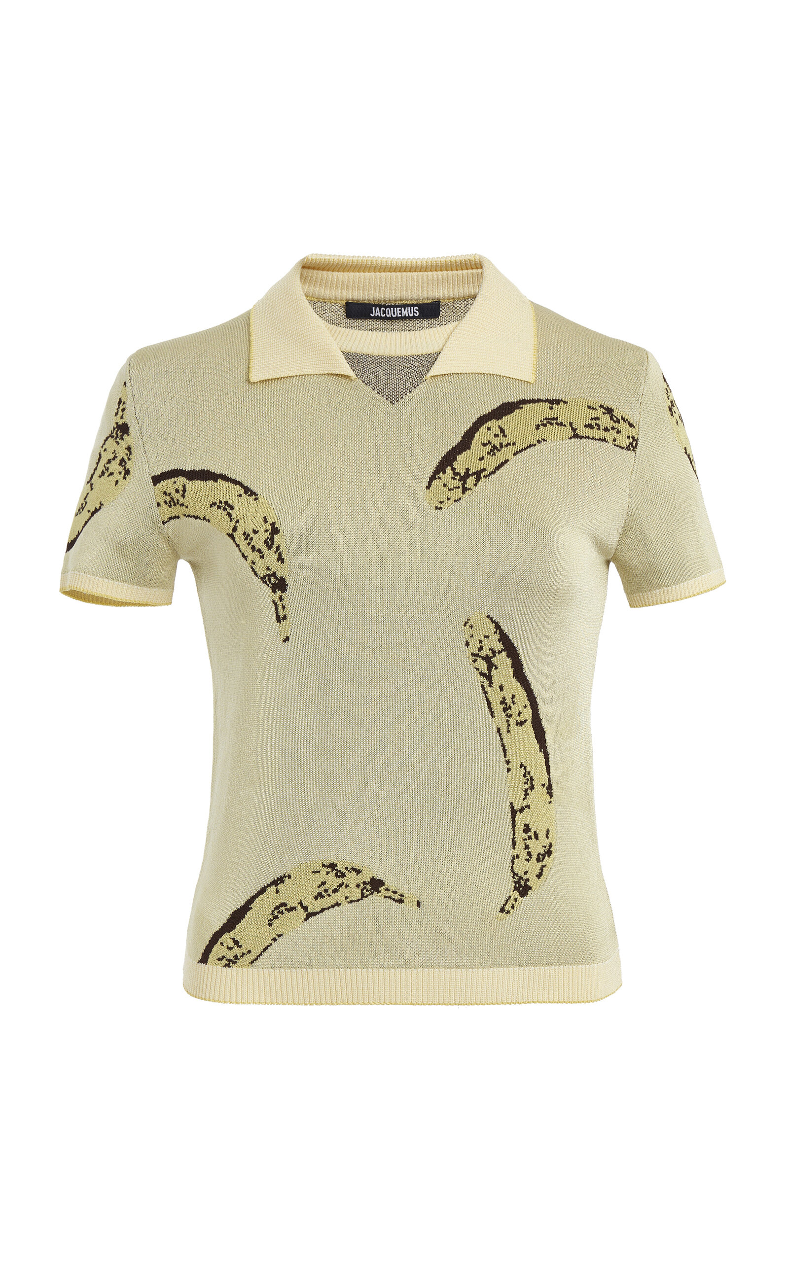 Jacquemus Womens Banana Jacquard Yellow The Marino Banana-print Woven-knitted Polo Top In Yellow