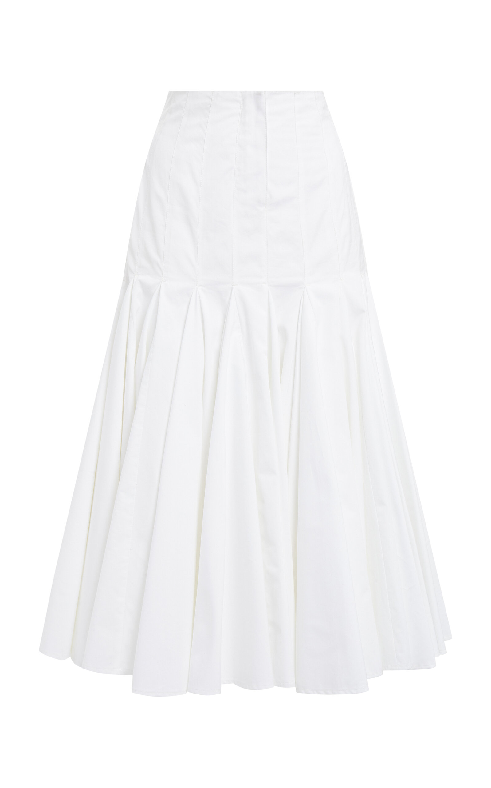 Jacquemus Agave Flared Cotton-blend Midi Skirt In White