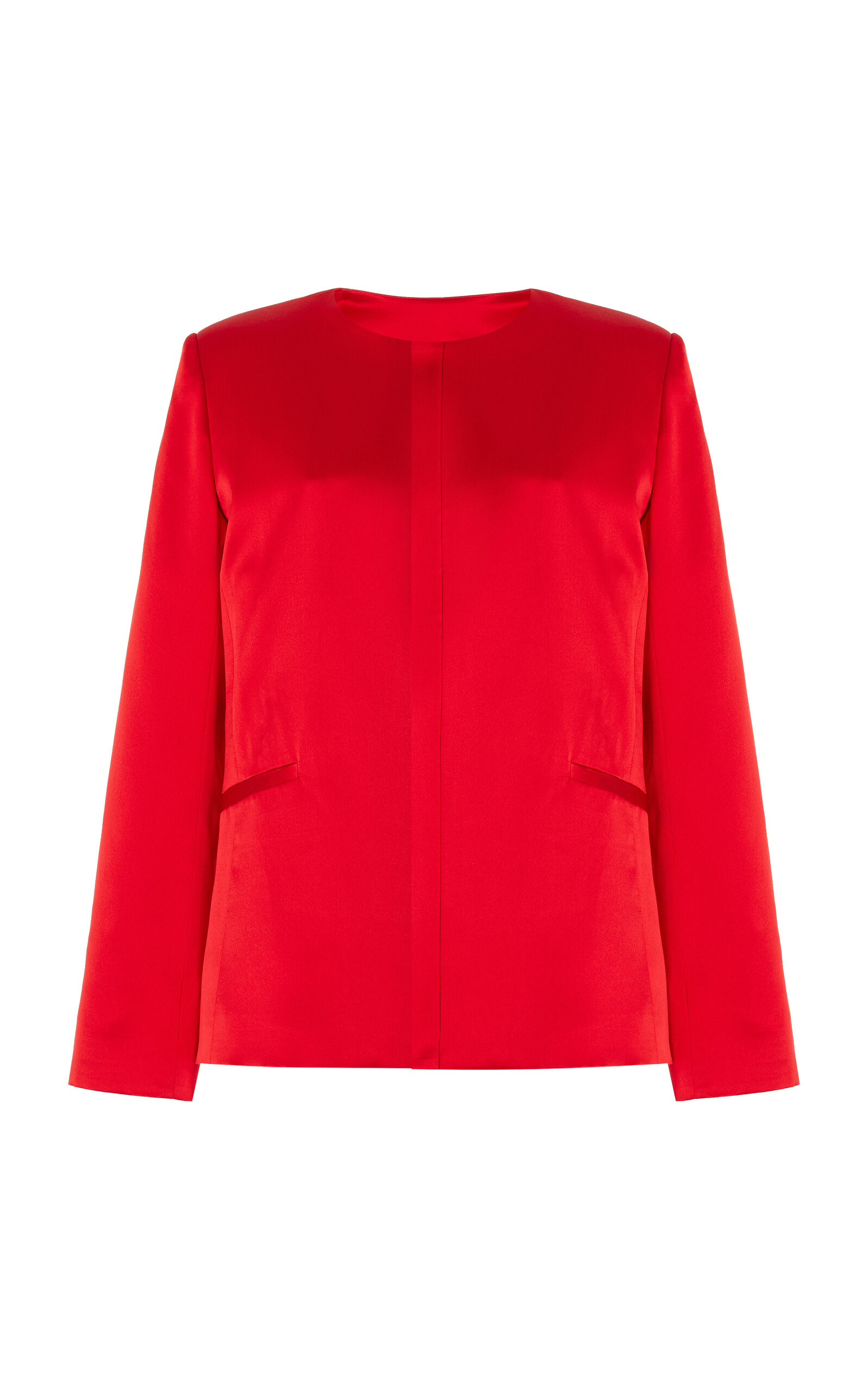 Alejandra Alonso Rojas Satin Shacket - Red