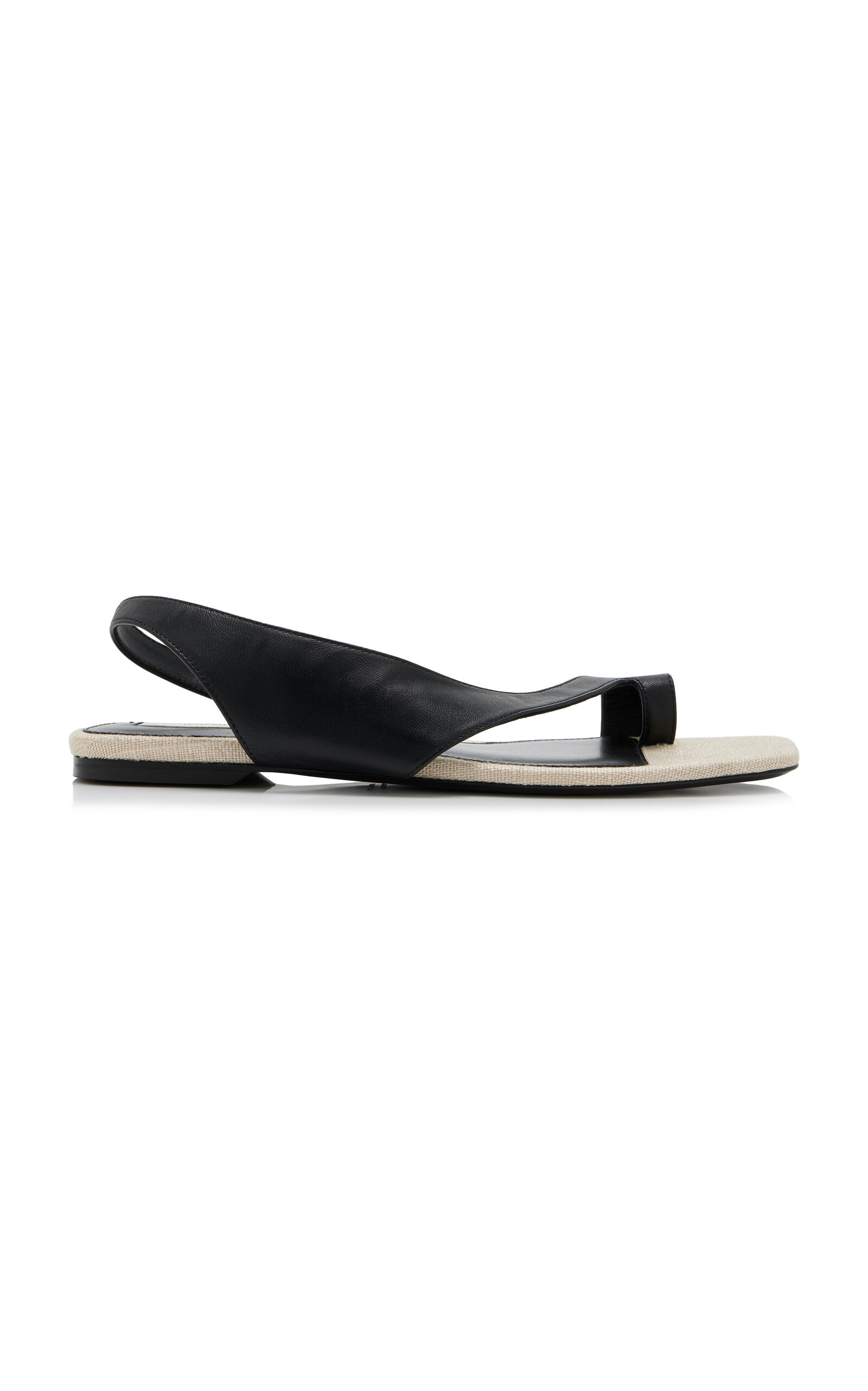 Toteme Leather Thong Sandals - Black
