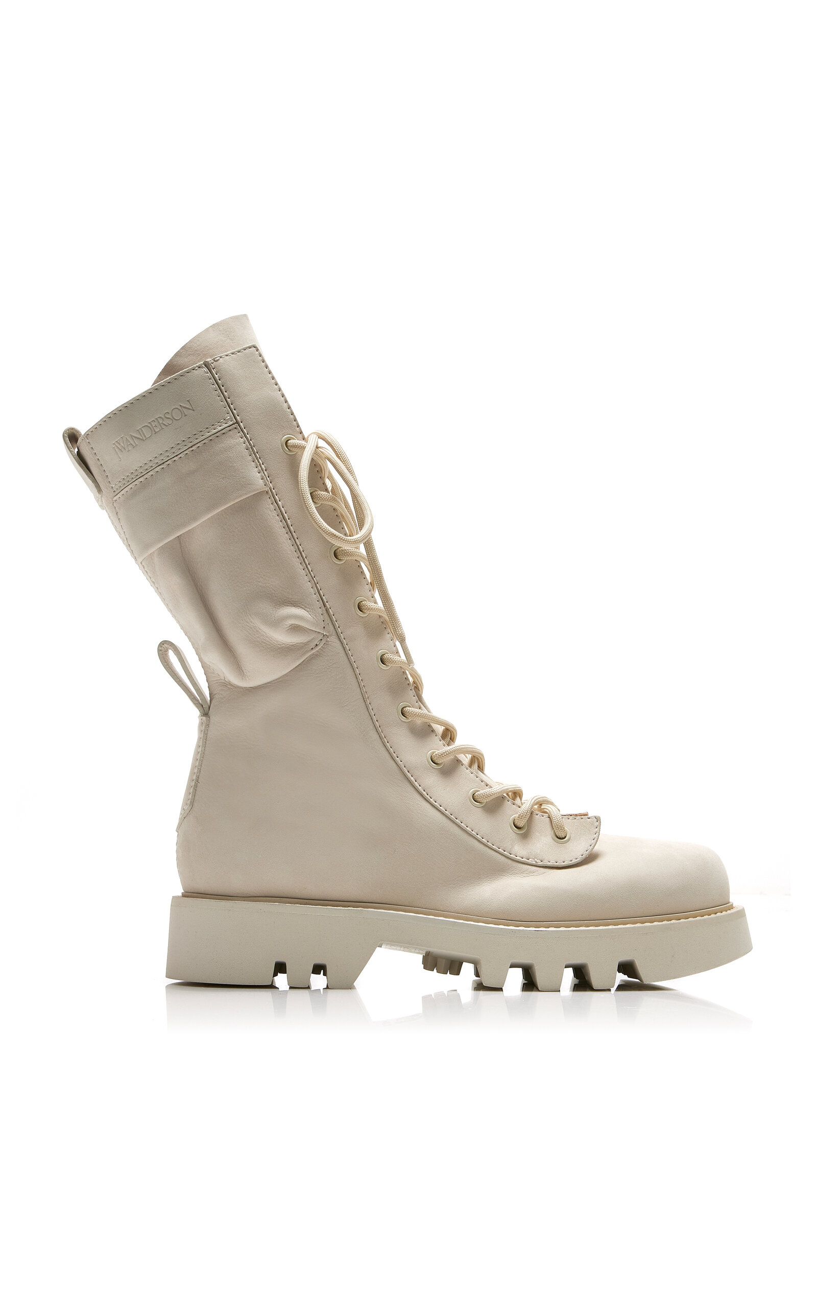 JW Anderson Leather Combat Boots - White - Women's Shoes