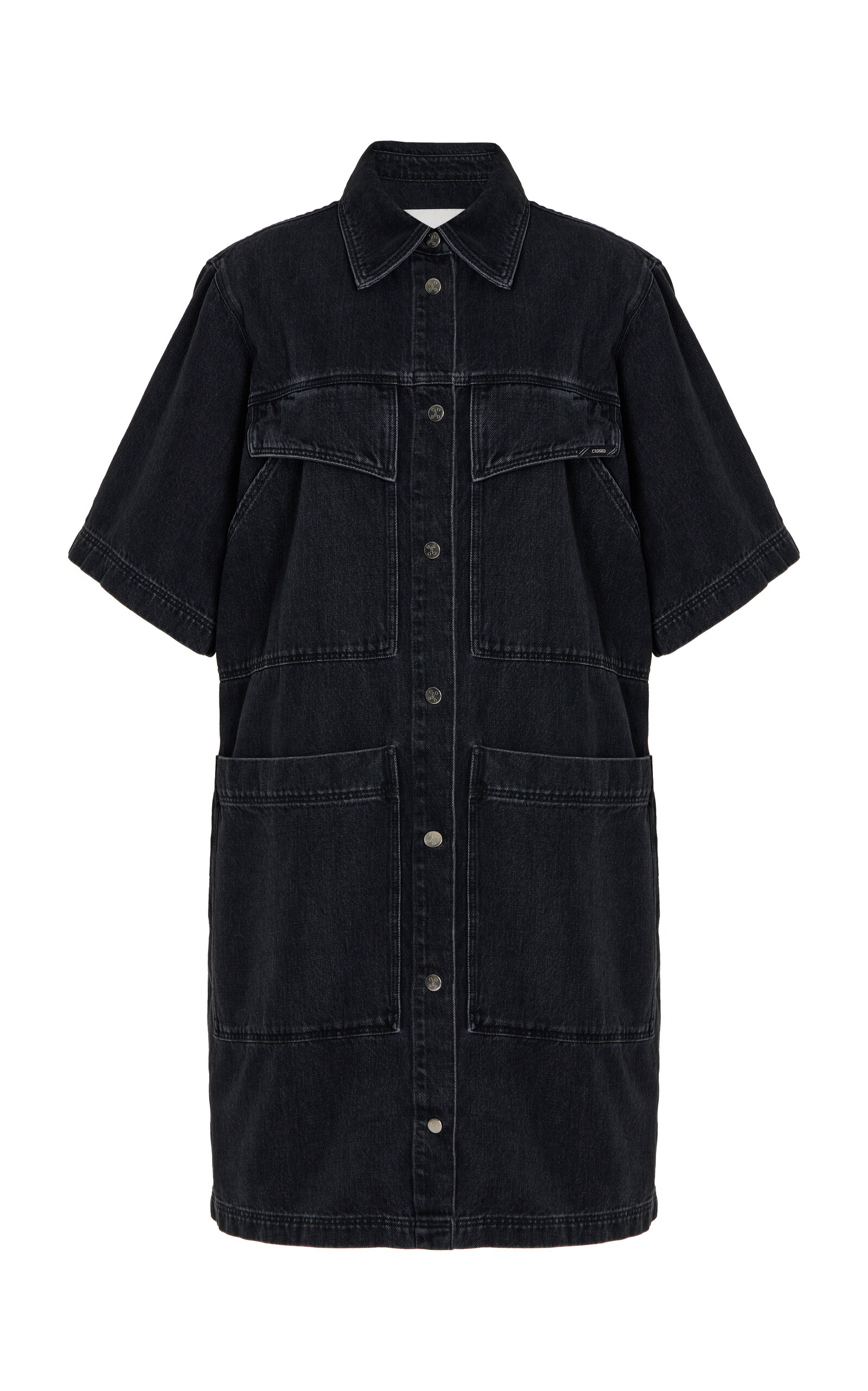 Closed 33° Cotton Mini Dress In Grey