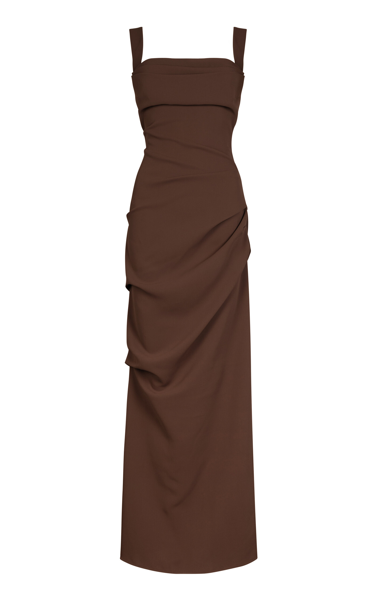 Paris Georgia Raf Draped Jersey Maxi Dress - Brown - XS