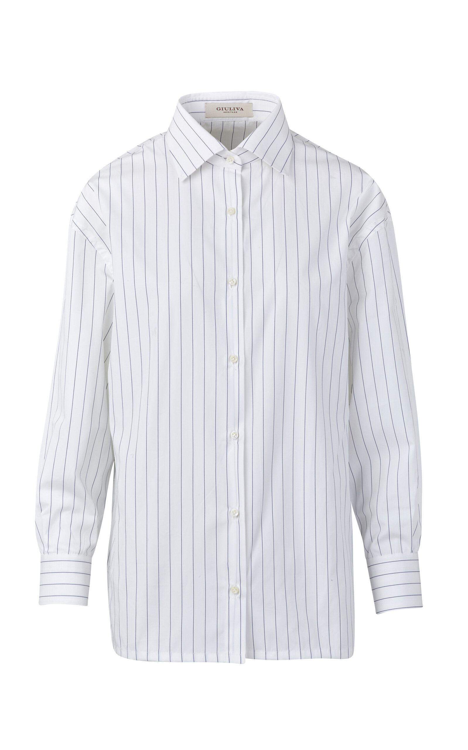 Giuliva Heritage Celia Cotton Poplin Shirt - Stripe - Women's Clothing