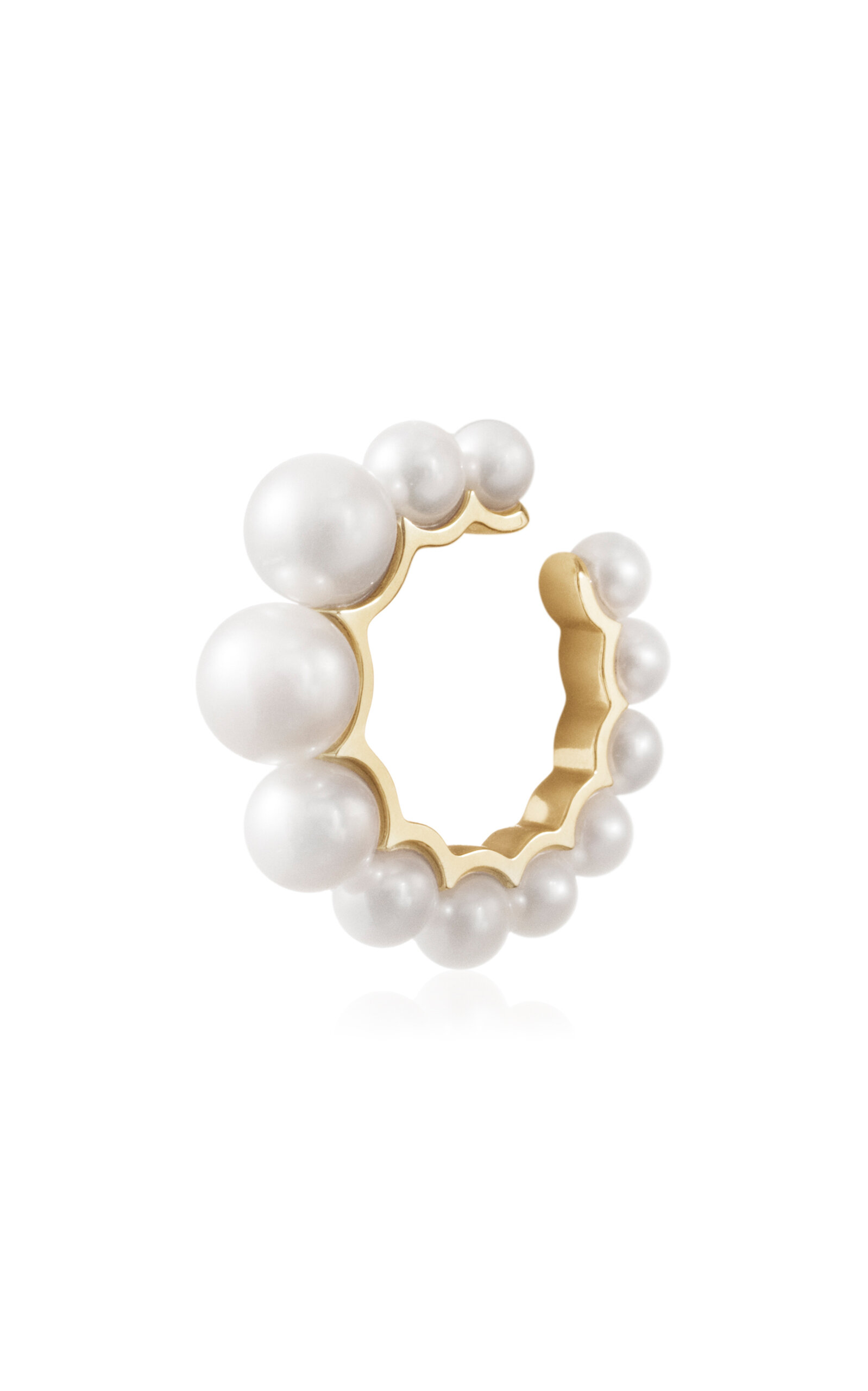 Sophie Bille Brahe 14K Yellow Gold Pearl Ear Cuff