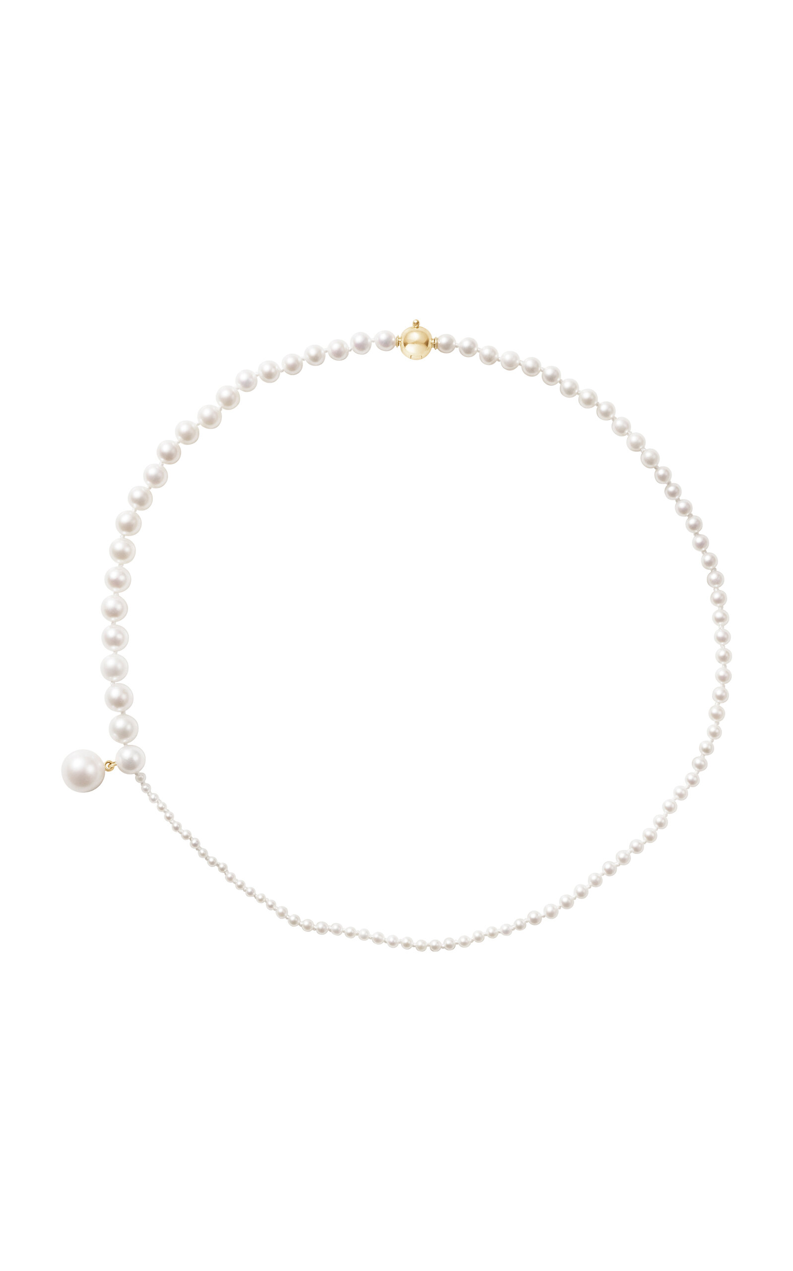 Sophie Bille Brahe Peggy 14k Yellow Gold Pearl Necklace In White