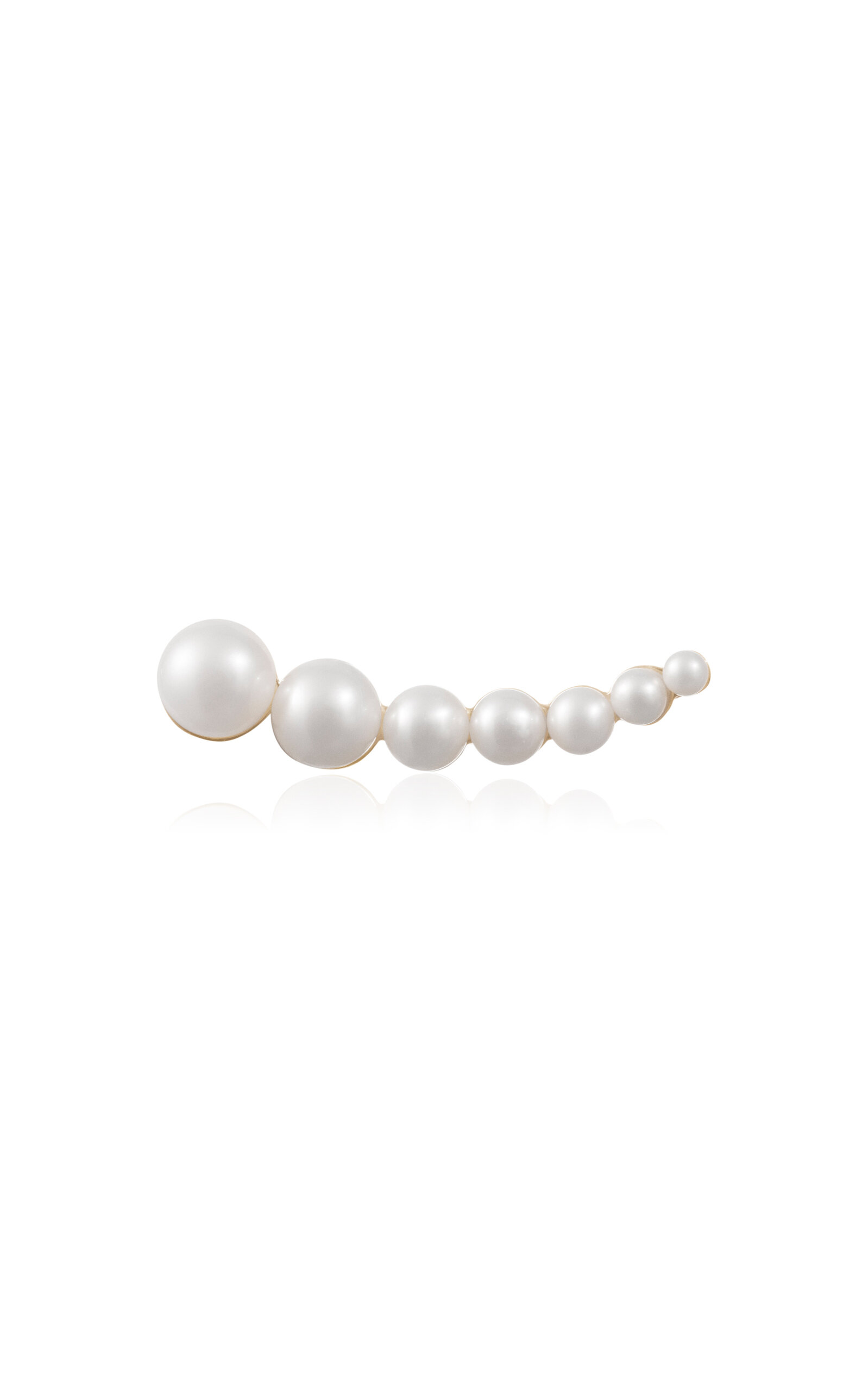 Sophie Bille Brahe 14kt Yellow Gold Bise Freshwater Pearls Single Earring In White