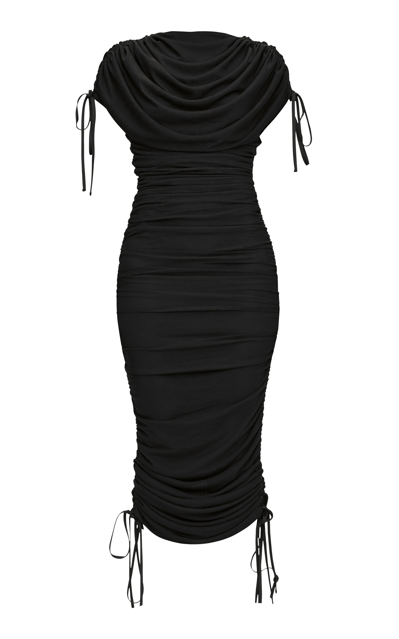 Andrea Iyamah Ratu Ruched Jersey Midi Dress - Black