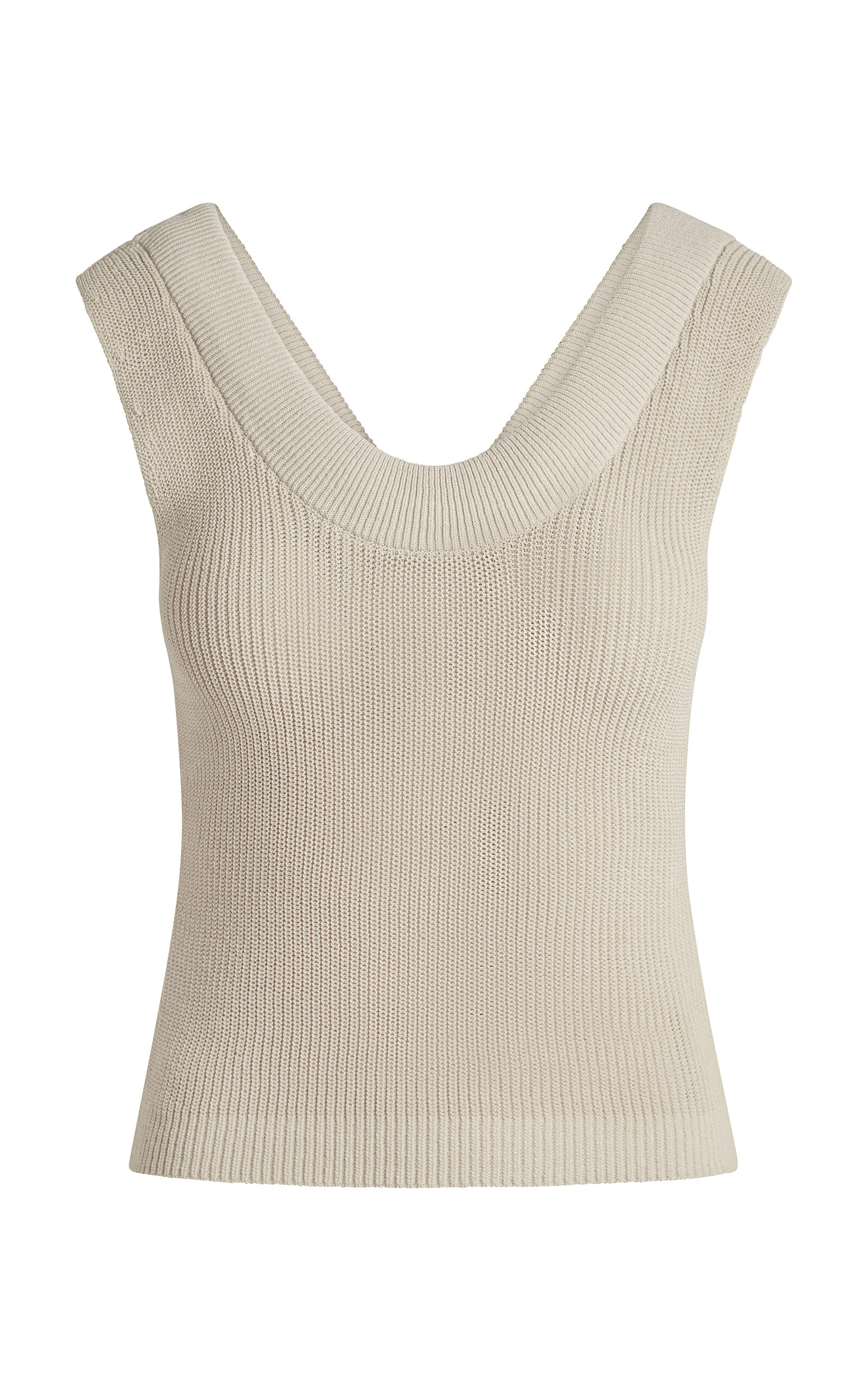 Aya Muse Vena Knit Cotton-Blend Tank Top - Tan