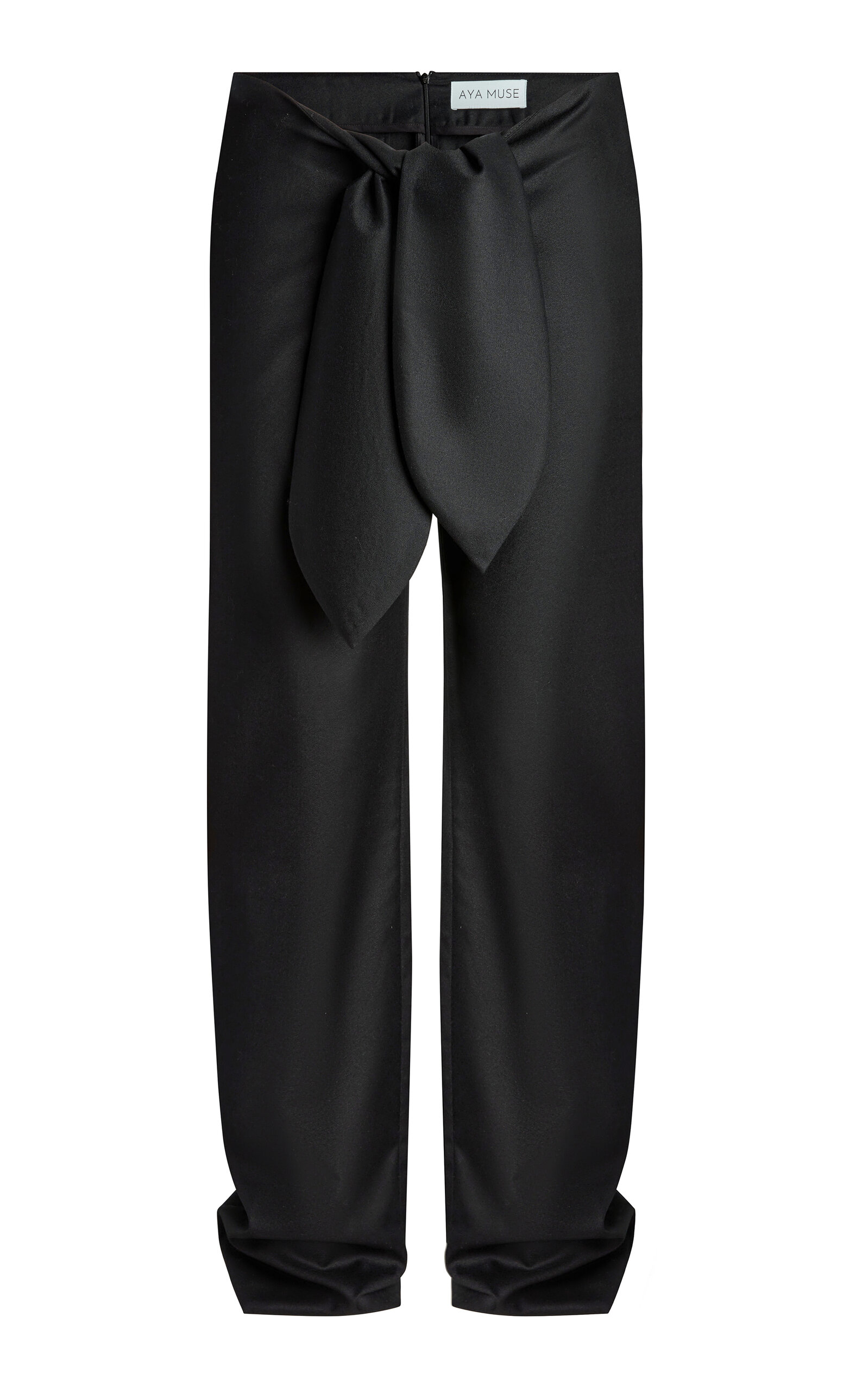 Aya Muse Vest Tie-Detailed Wool Satin Straight-Leg Pants