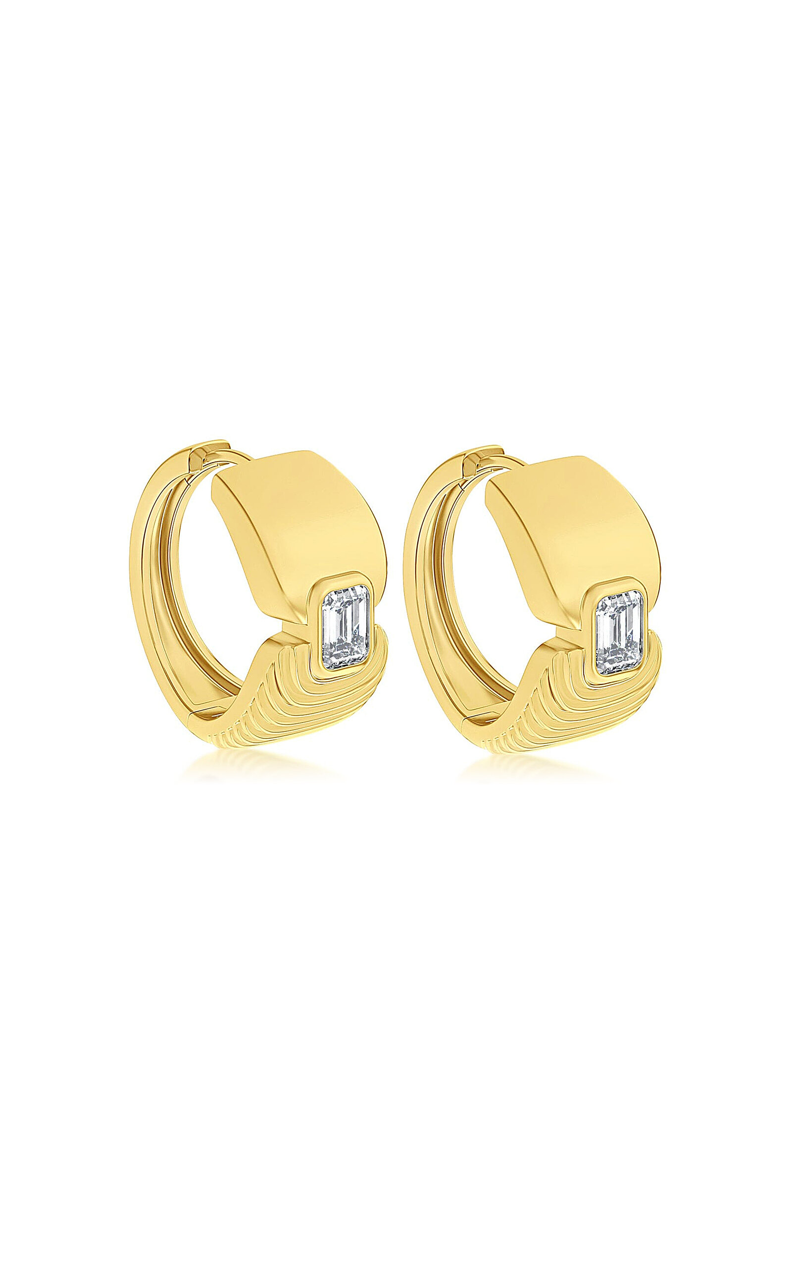 Almasika Adire 18K Yellow Gold Diamond Huggie Earrings - Gold - OS - Moda Operandi