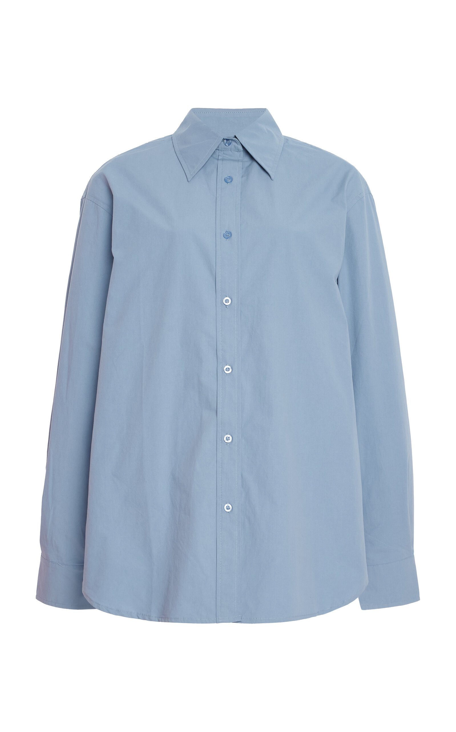 Ziah Oversized Cotton Shirt - Blue - XS/S