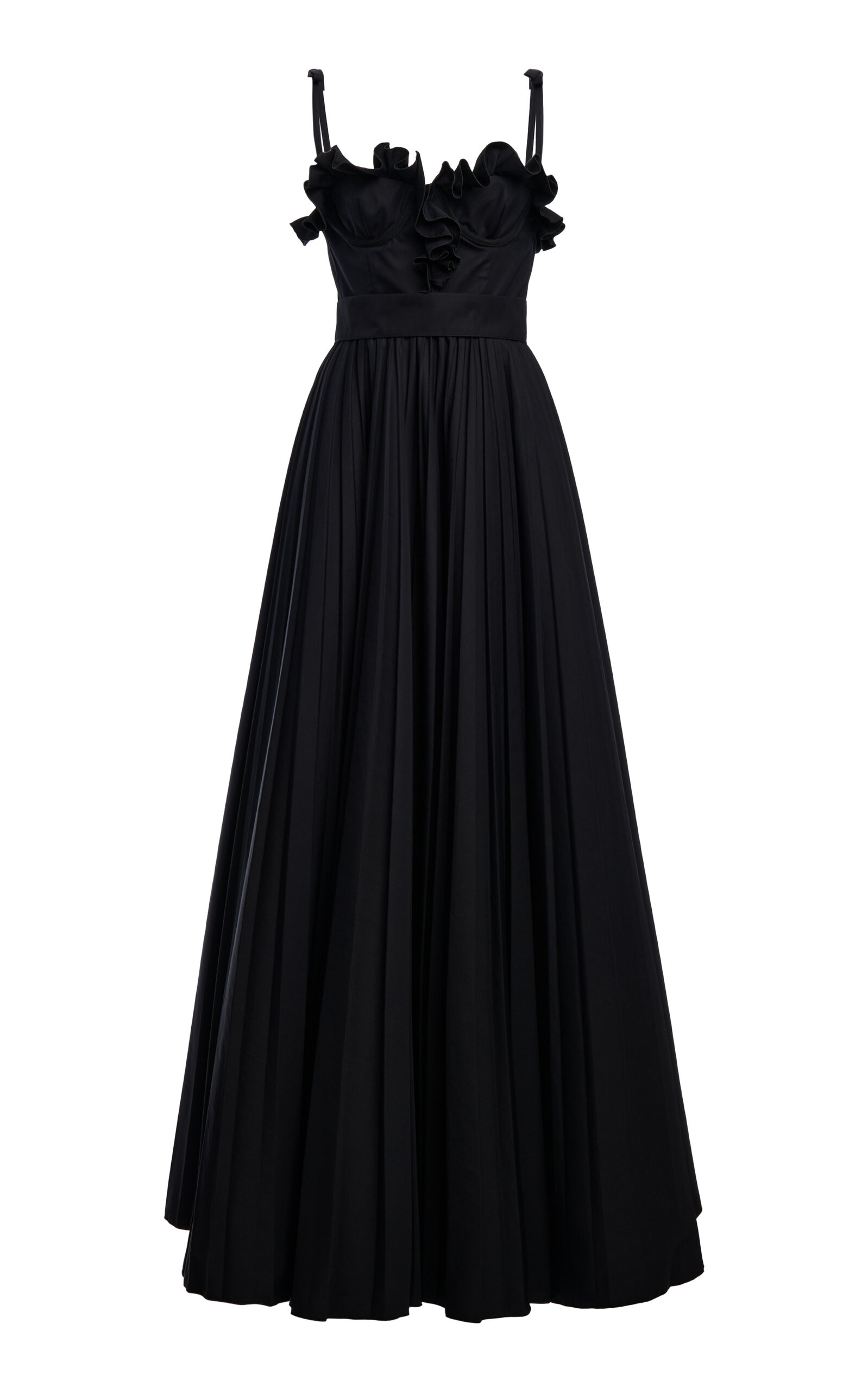 Giambattista Valli Ruffled Cotton-Poplin Maxi Dress - Black
