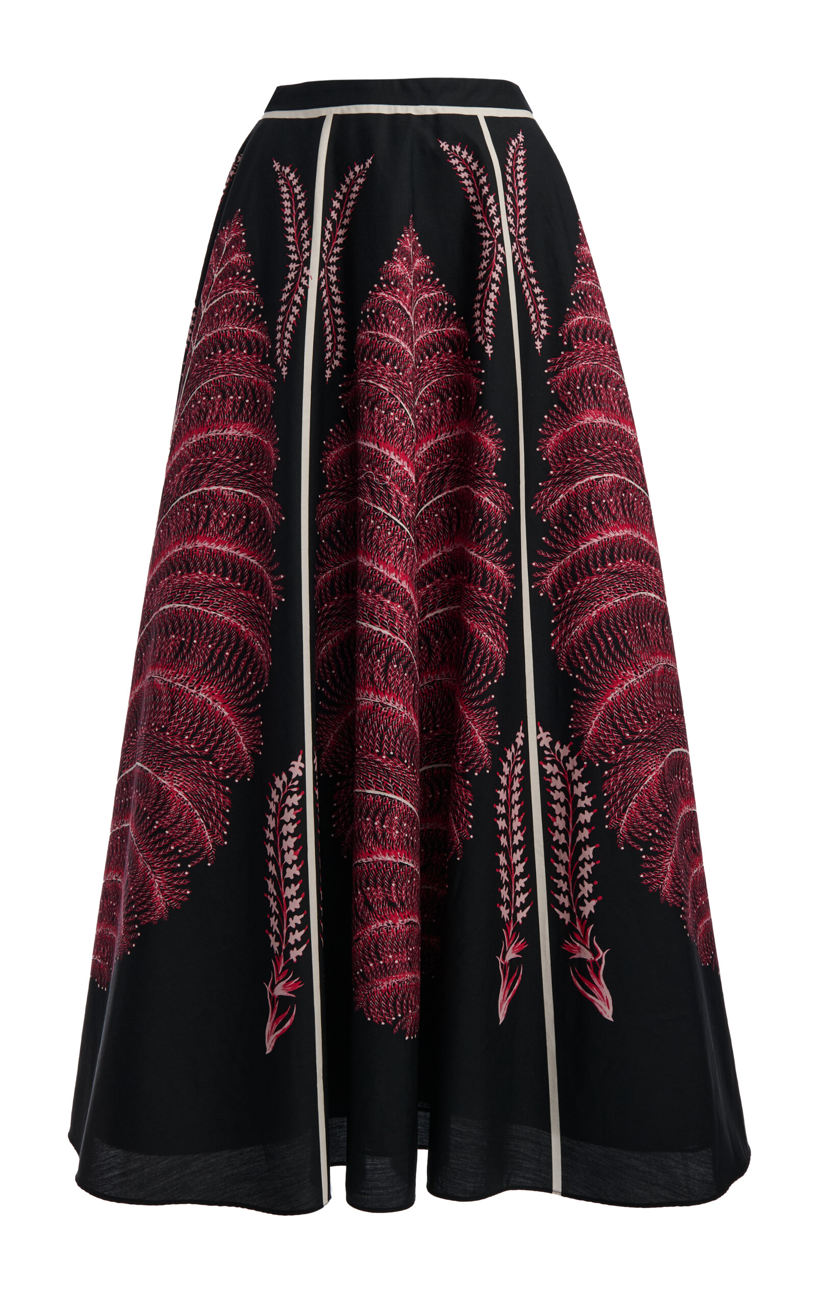 Giambattista Valli Printed Silk Poplin Maxi Skirt In Multi