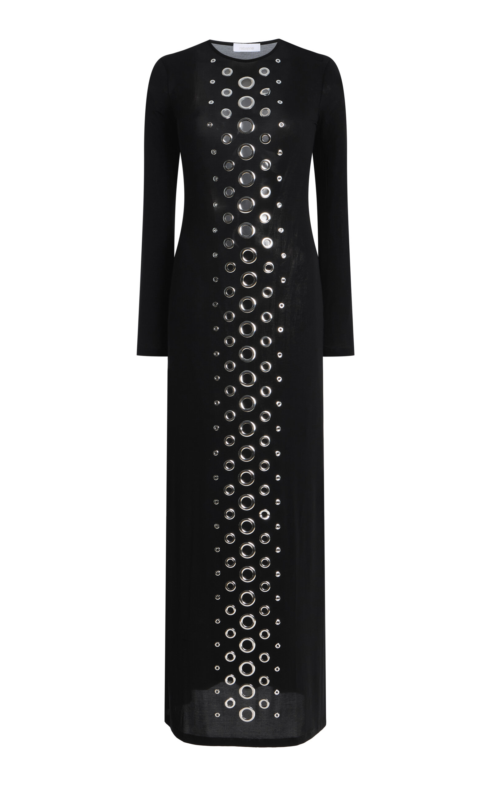 Rabanne Grommet-Embellished Jersey Maxi Dress - Black
