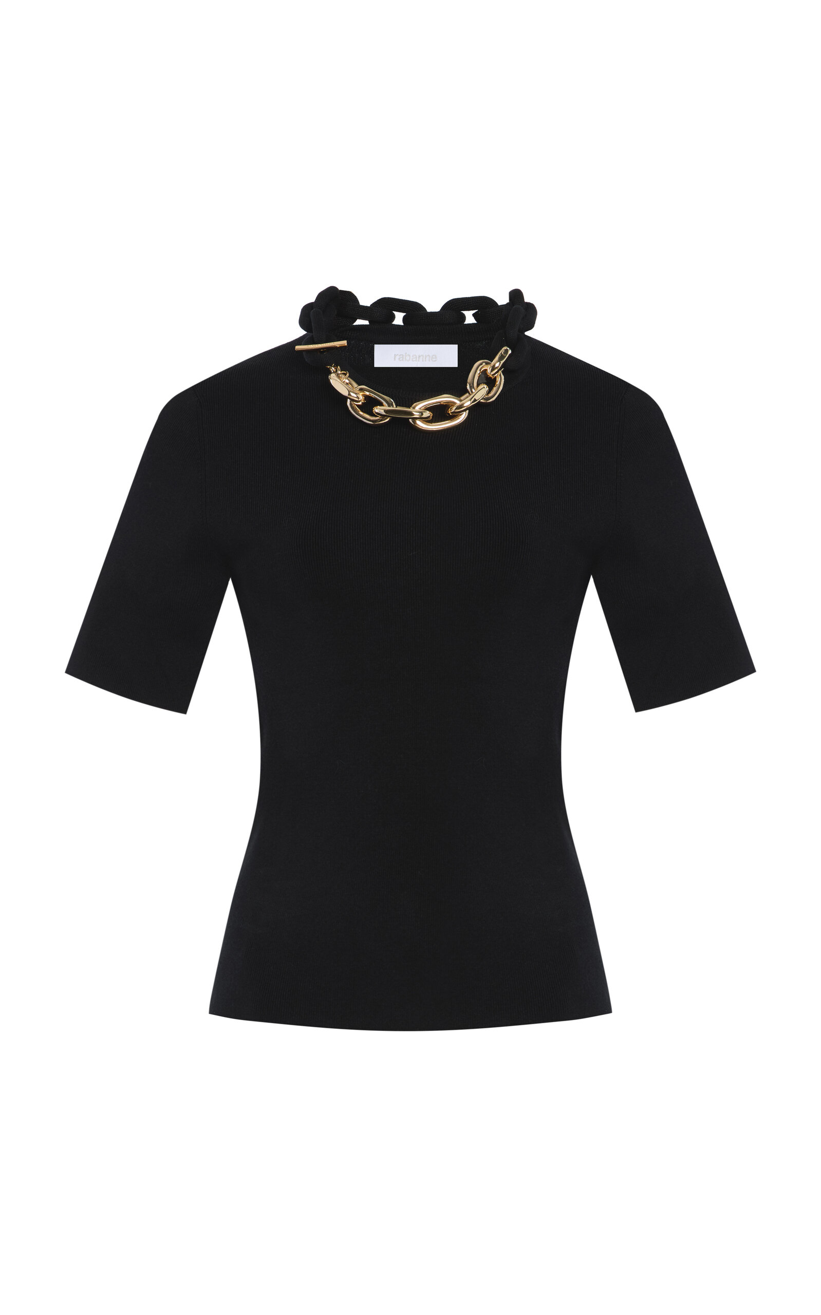 Chain-Detailed Knit Sweater