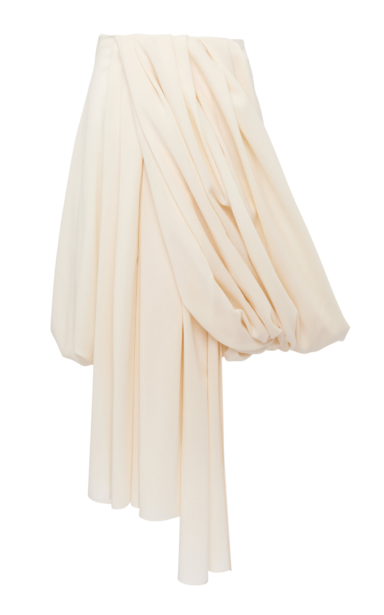 JW Anderson Draped Wool Crepe Midi Dress