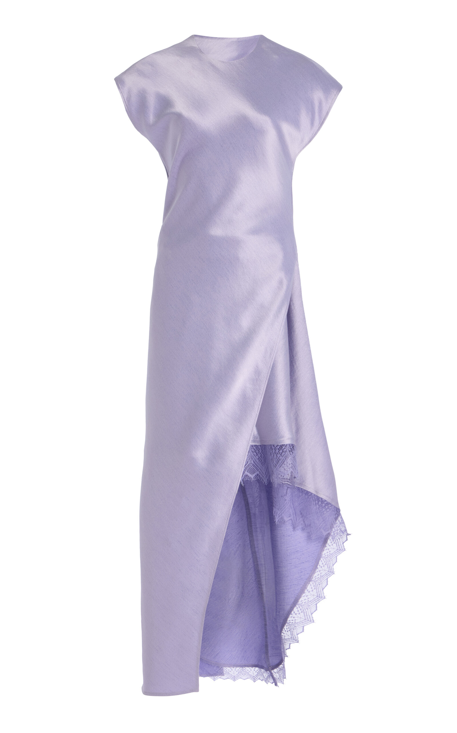 JW Anderson Asymmetric Satin Maxi Dress  - Purple