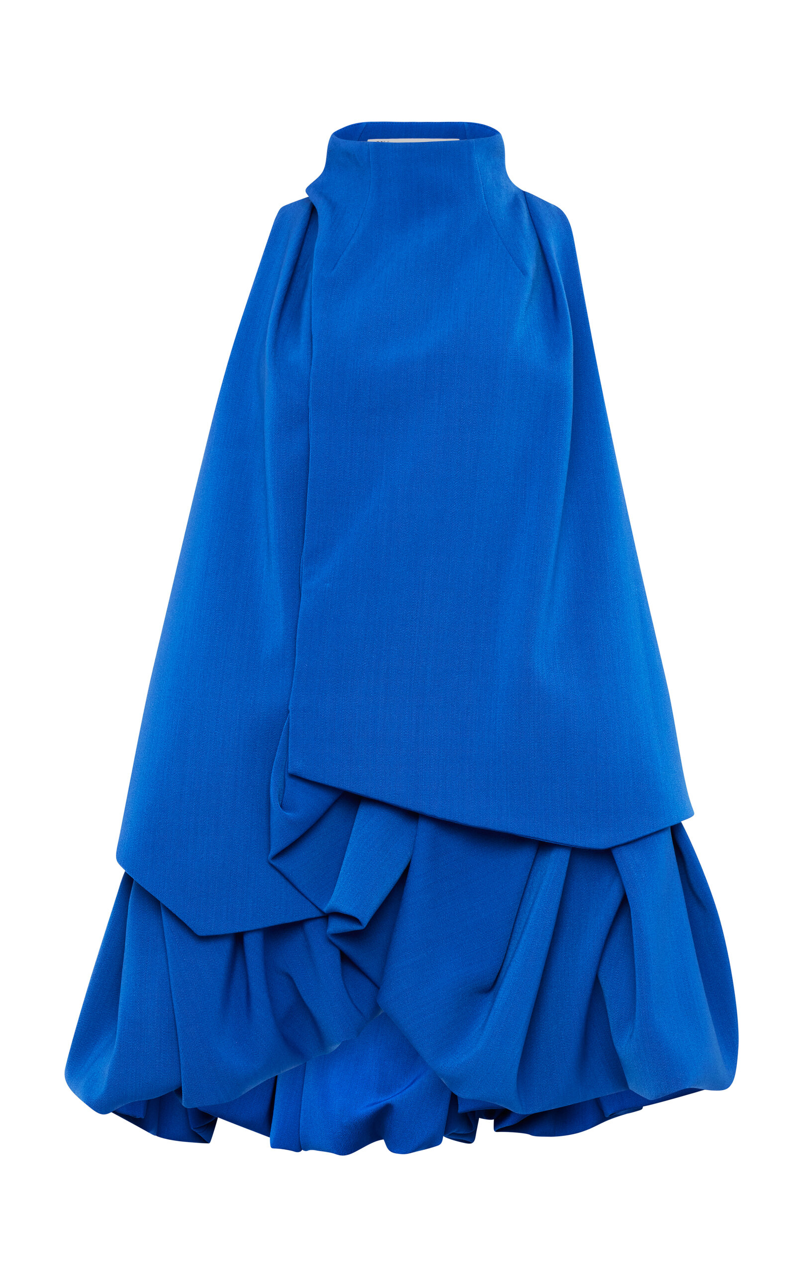 Shop Jw Anderson Ruffled Wool Crepe Mini Dress In Blue